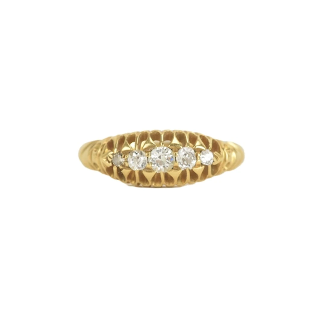 An early 20th century diamond 18ct yellow gold engagement ri...