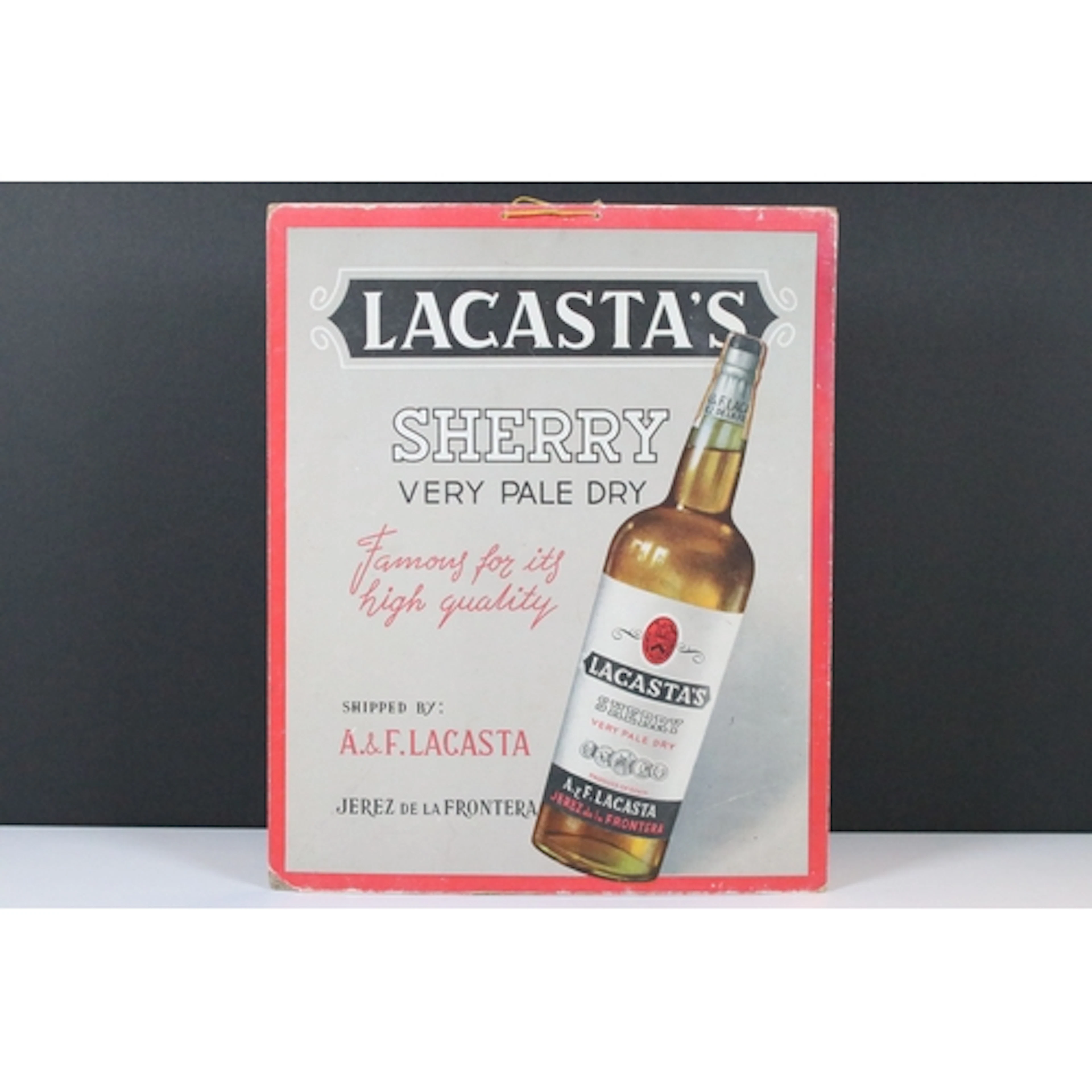 Mid 20th century Lacasta's Sherry shop display, inscribed 'L...