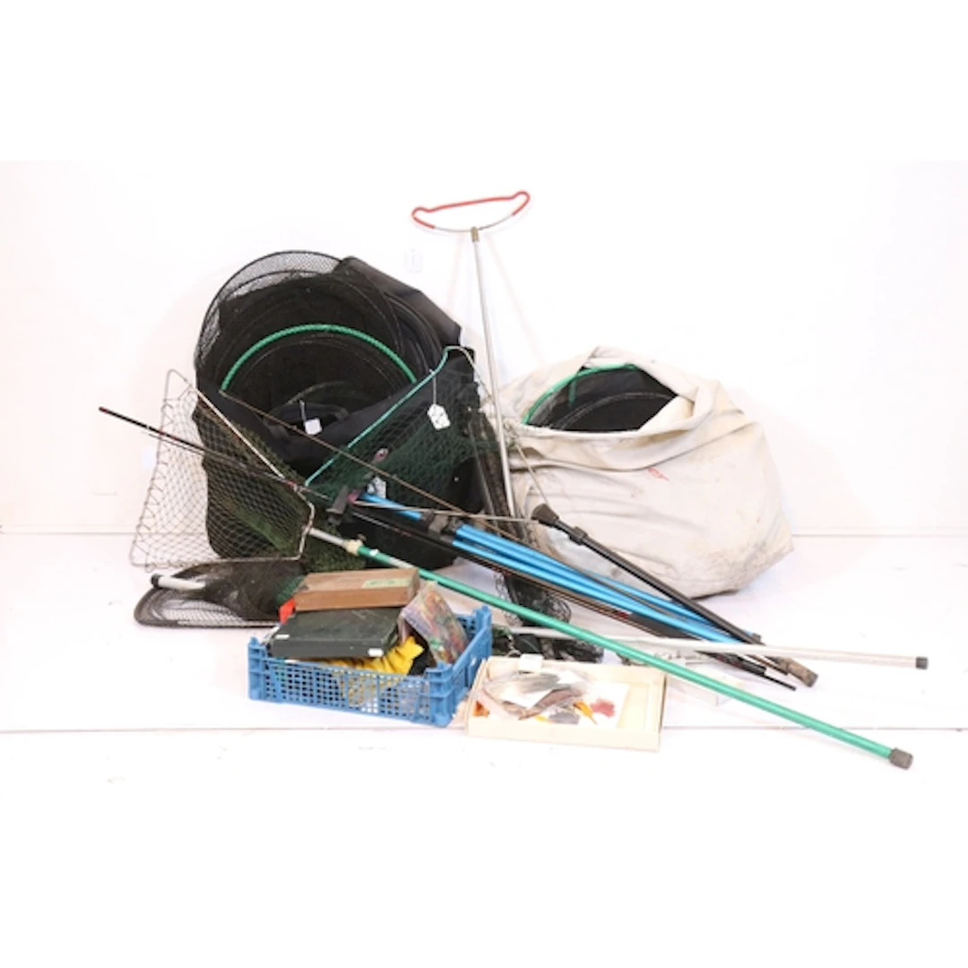 Fishing interest - Large collection of fishing nets together...