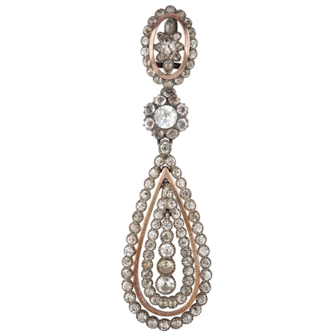A paste pendant, Portugal, 19th century, suspending an elong...