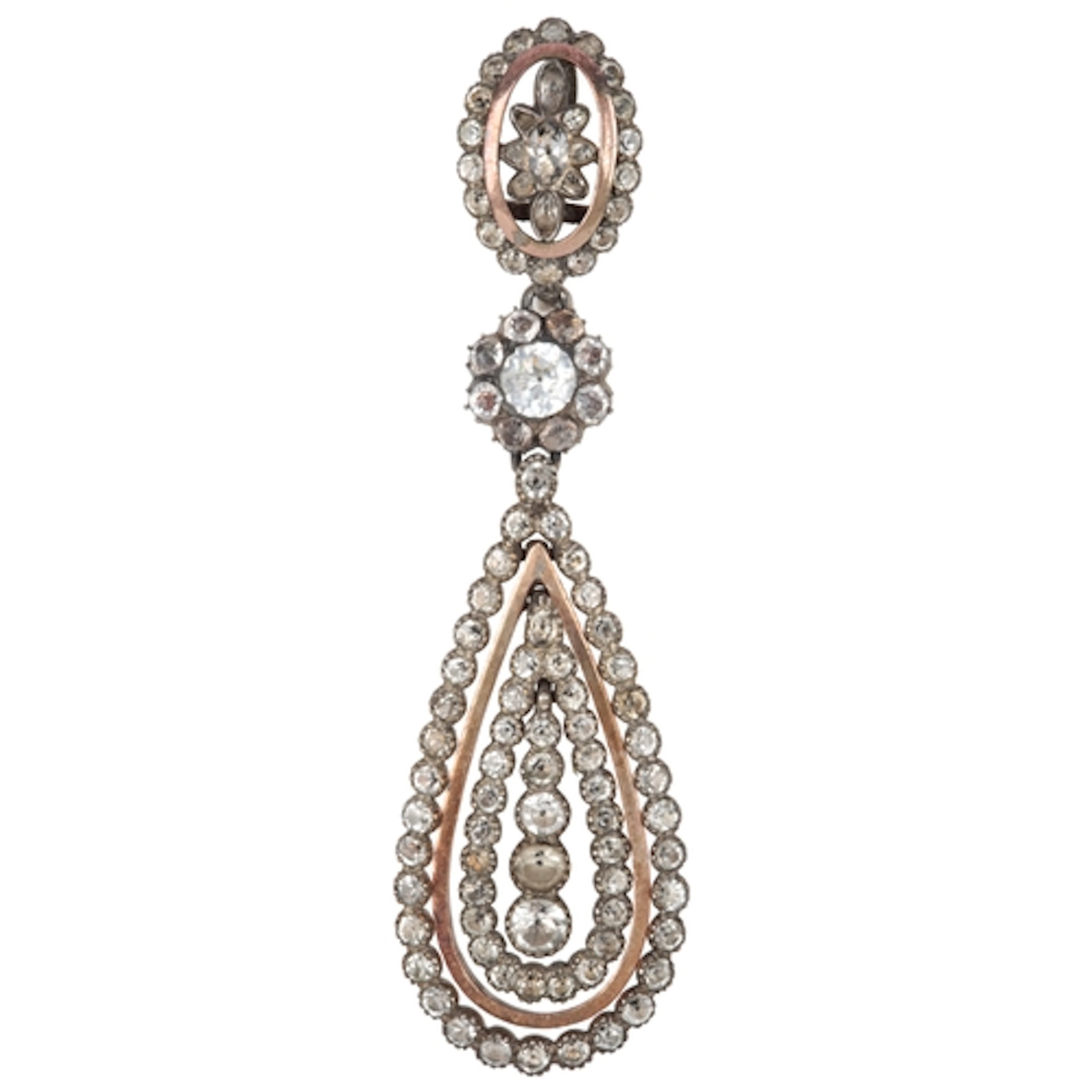 A paste pendant, Portugal, 19th century, suspending an elong...