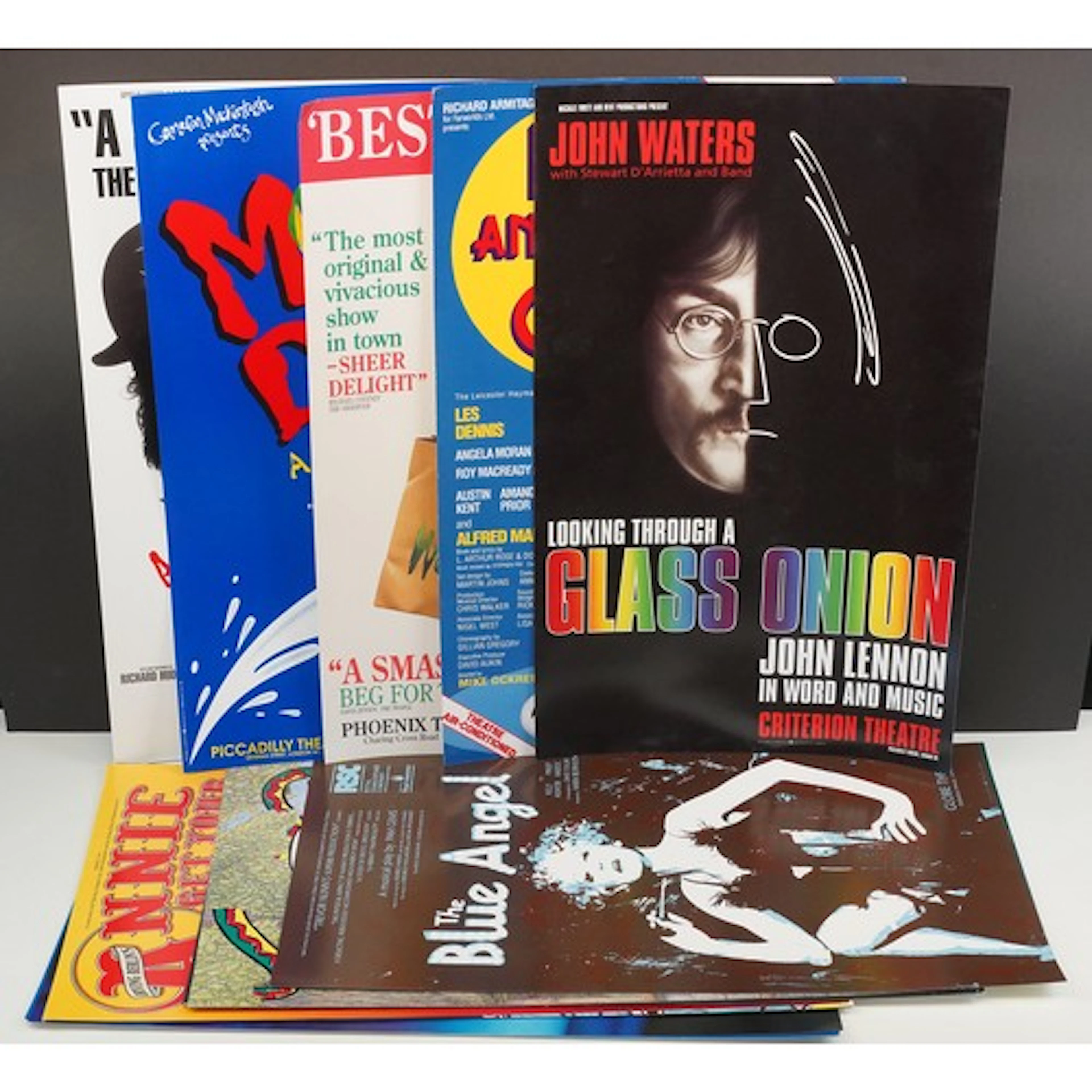 18 theatre folio posters including Miss Saigon, Grease, Moby...