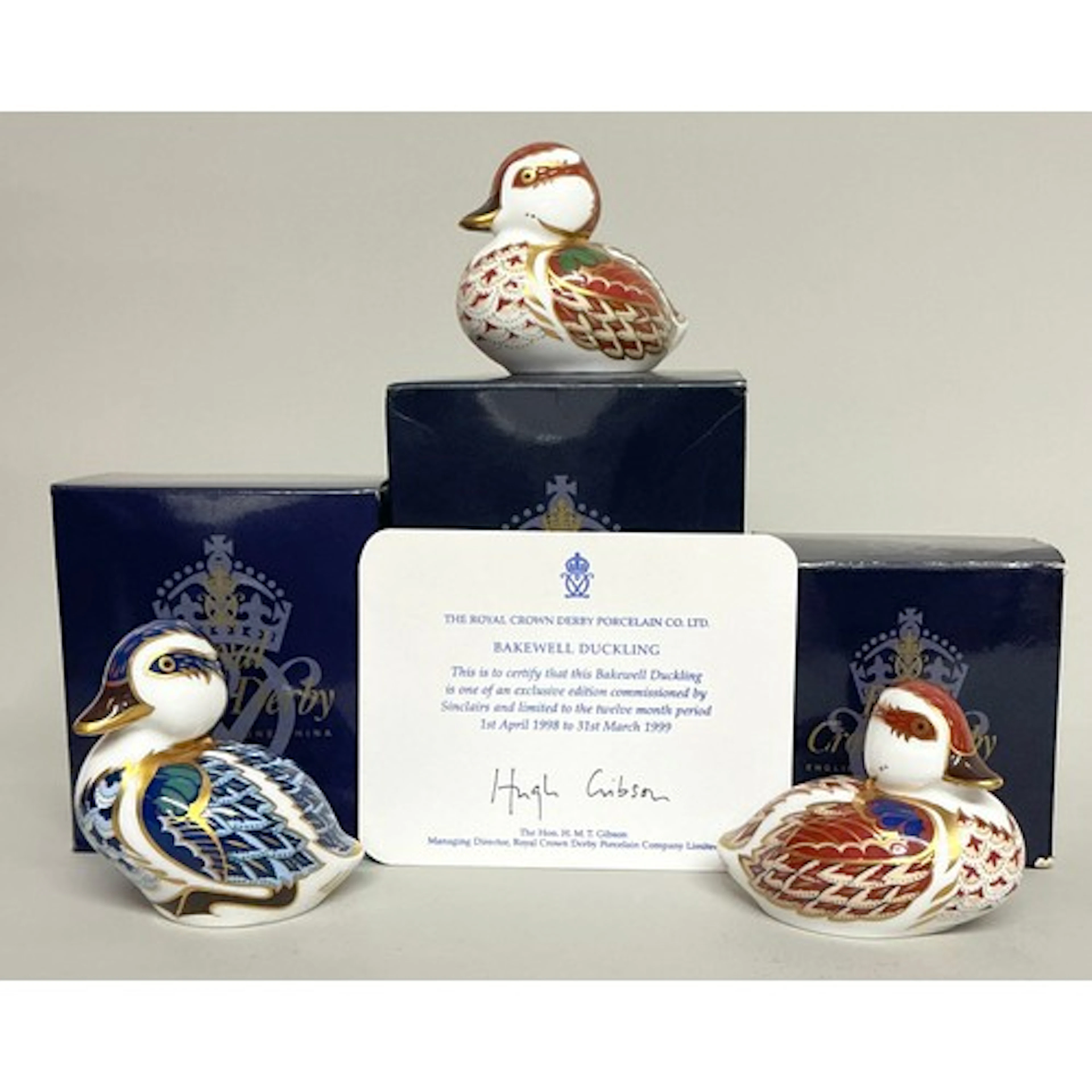 A Royal Crown Derby paperweight, Bakewell Duckling, Sinclair...
