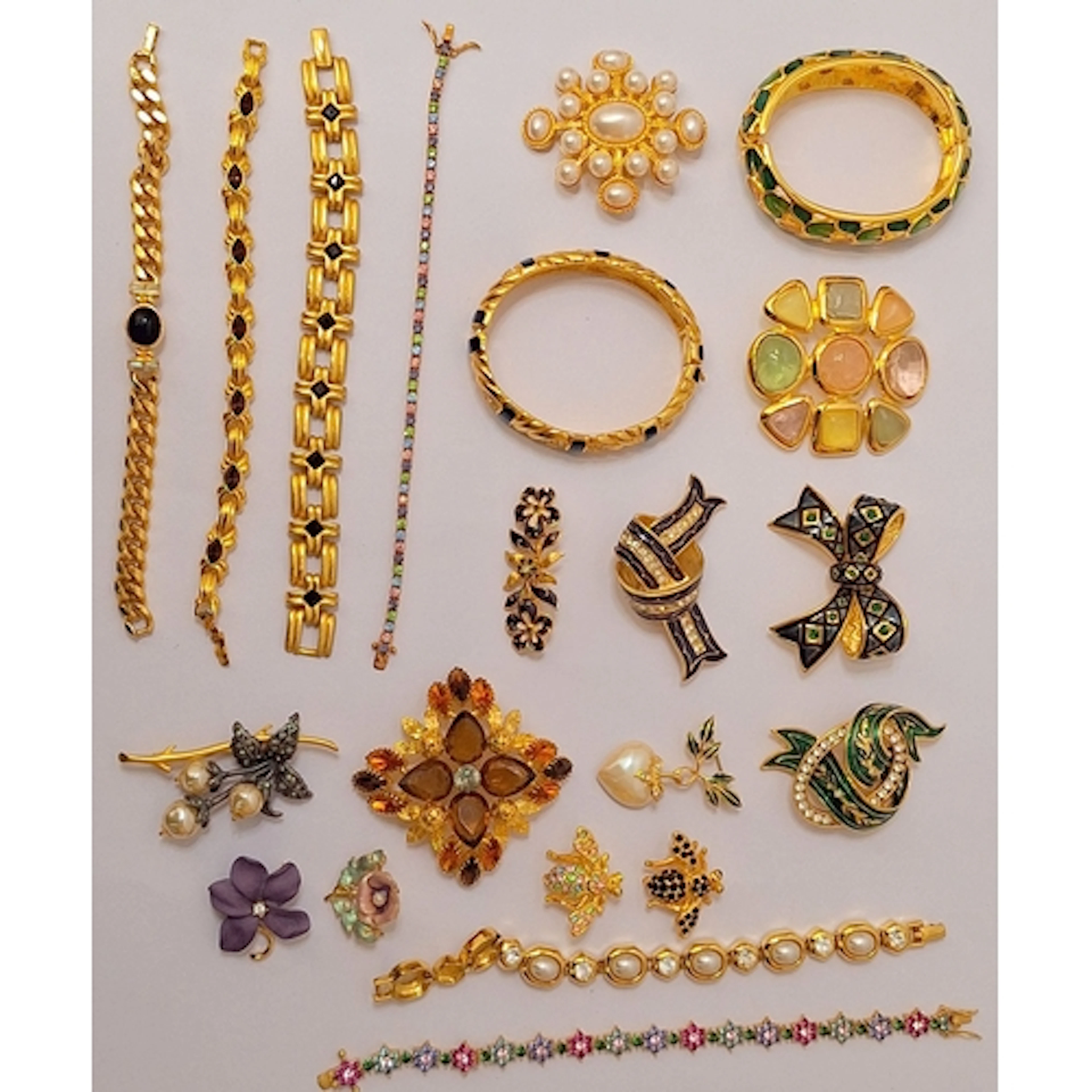 Costume Jewellery incl. cuff bangles, panelled bracelets, fa...