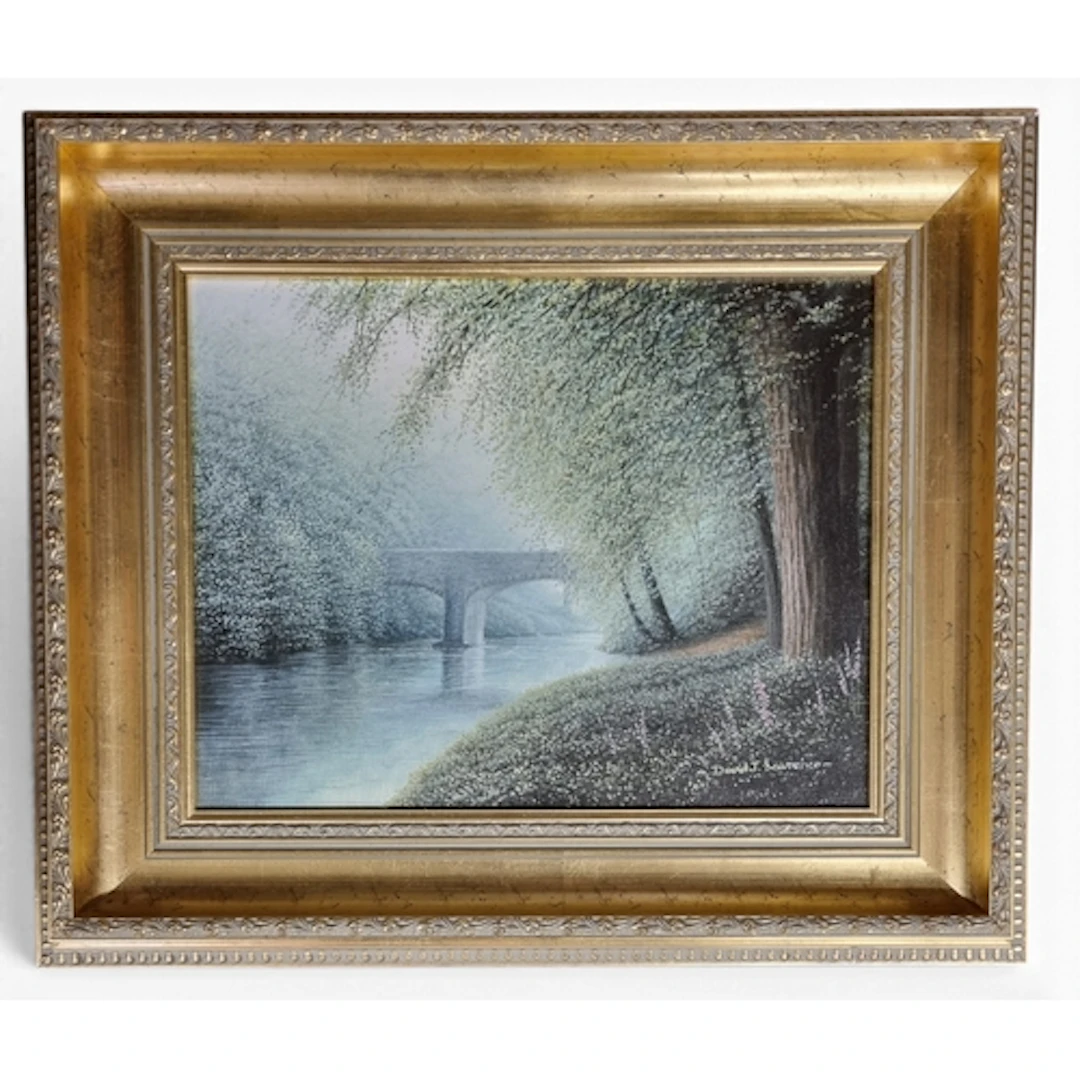 B David J Laurence. A 20th Century Oil on Canvas with river ...