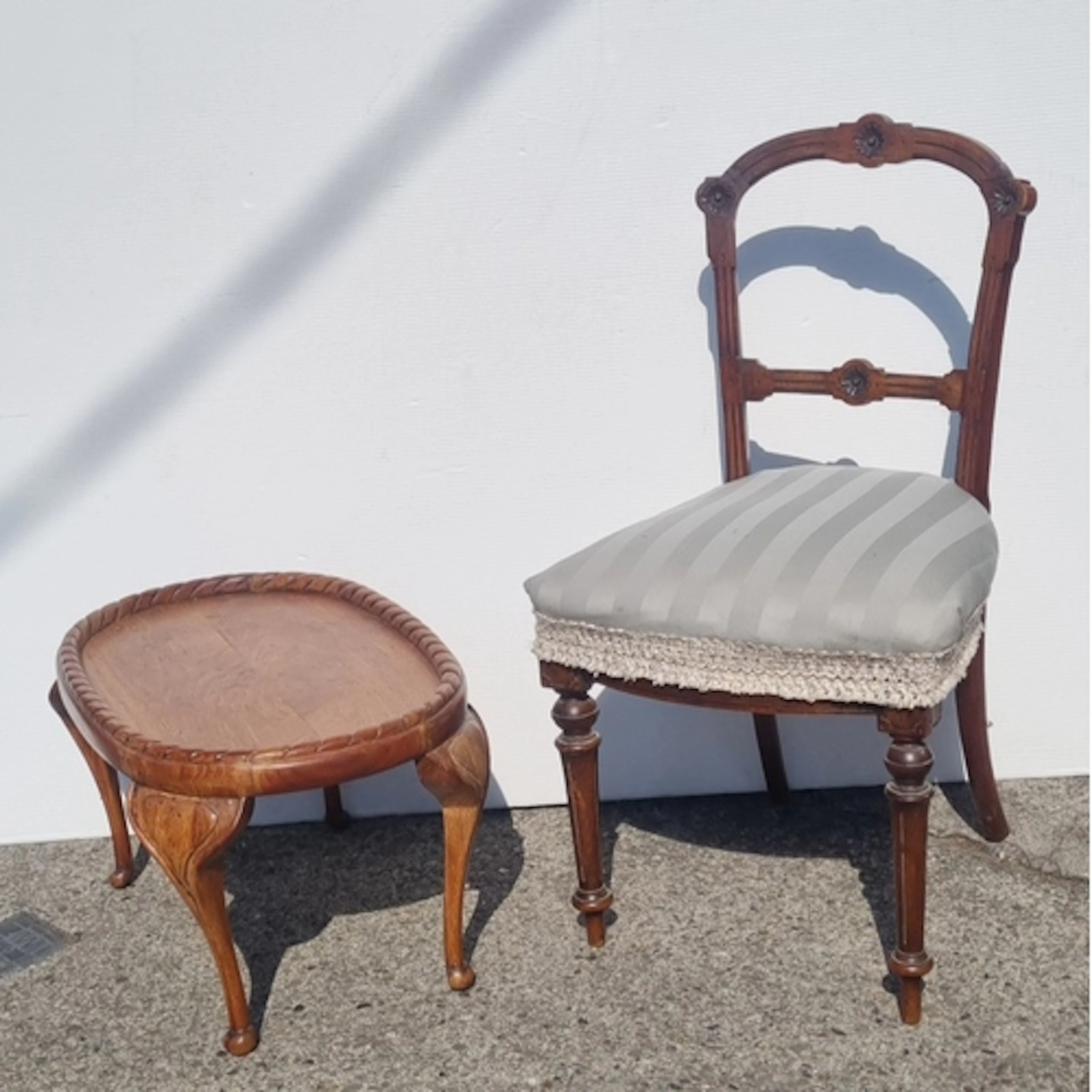 Chair and Small Occasional Table, comprising an upholstered ...