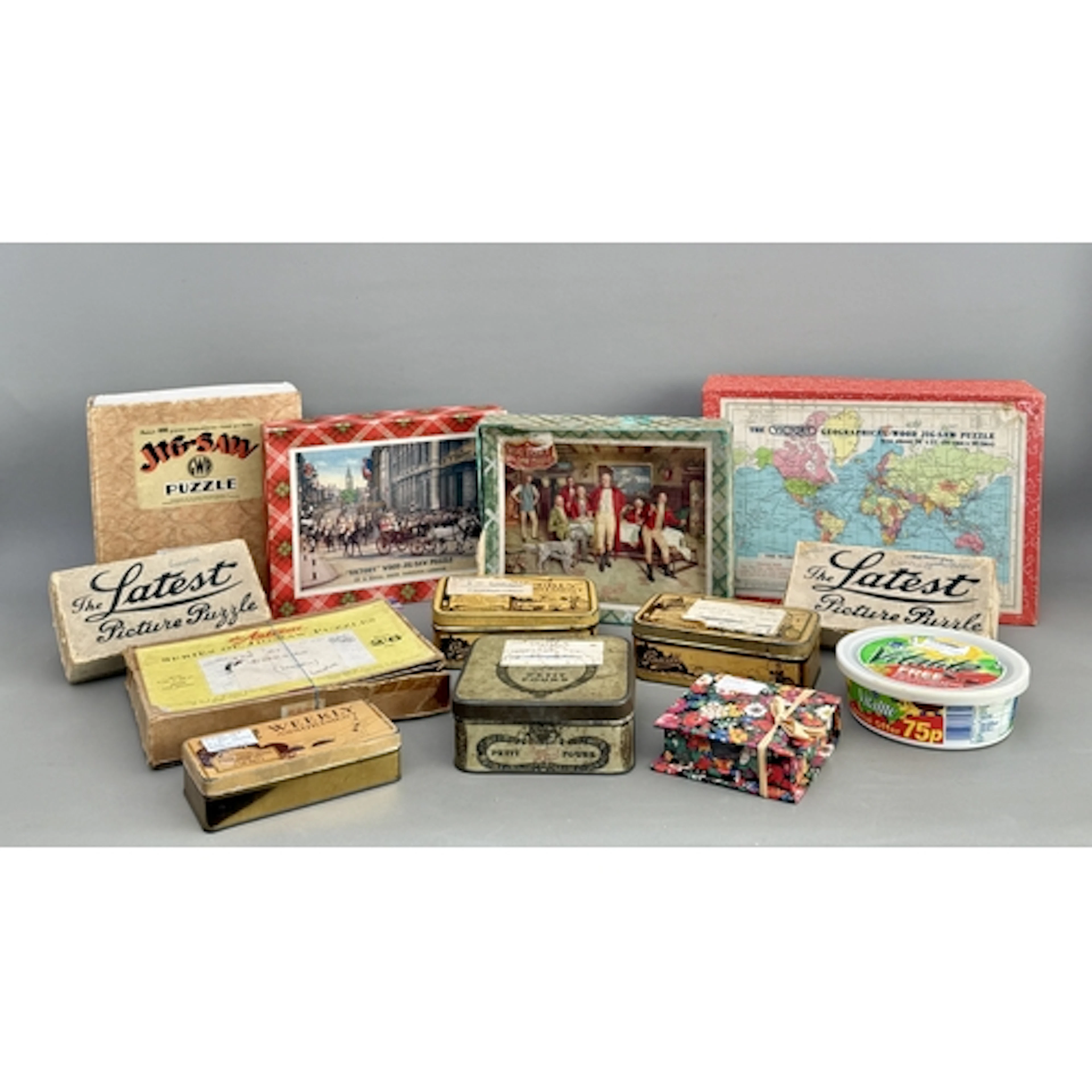 Thirteen wooden jigsaw puzzles, mostly 1930s and comprising ...