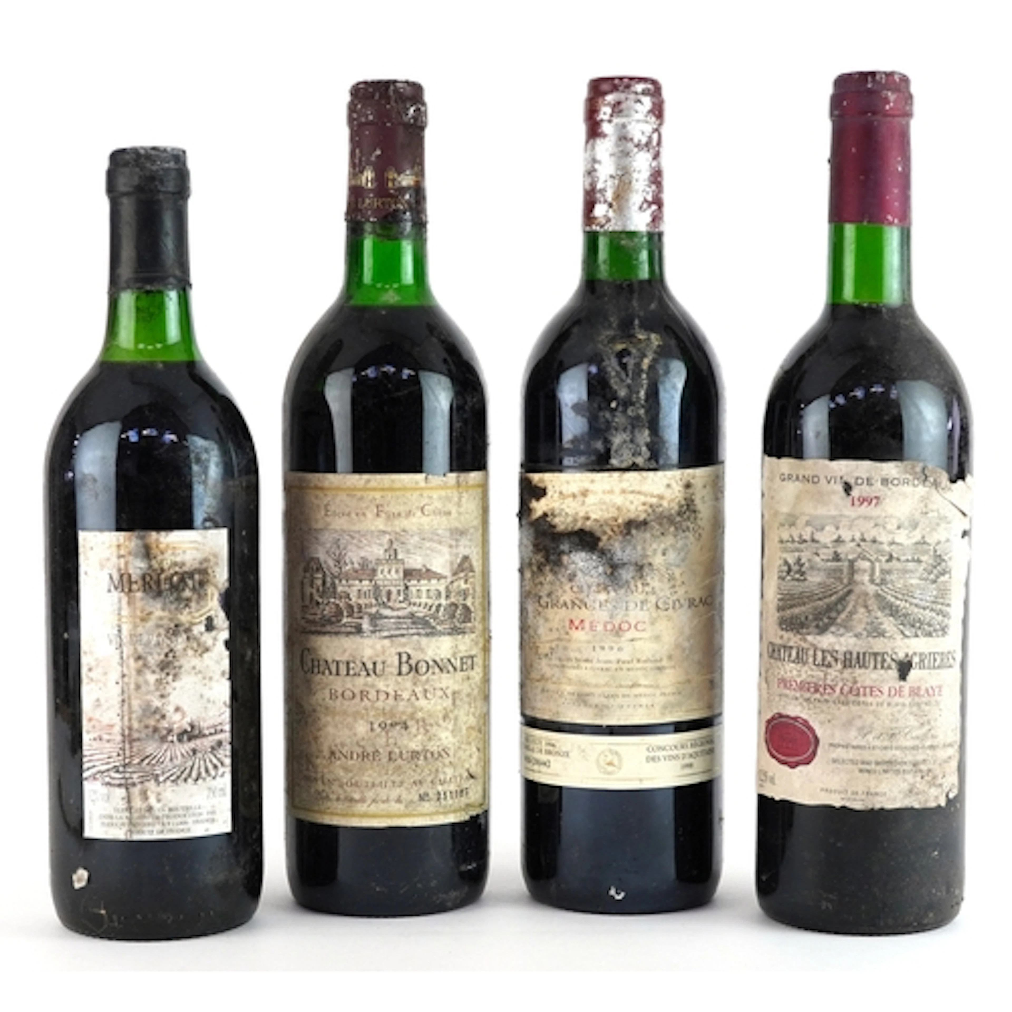 Four bottles of red wine including Château les Granges de Ci...