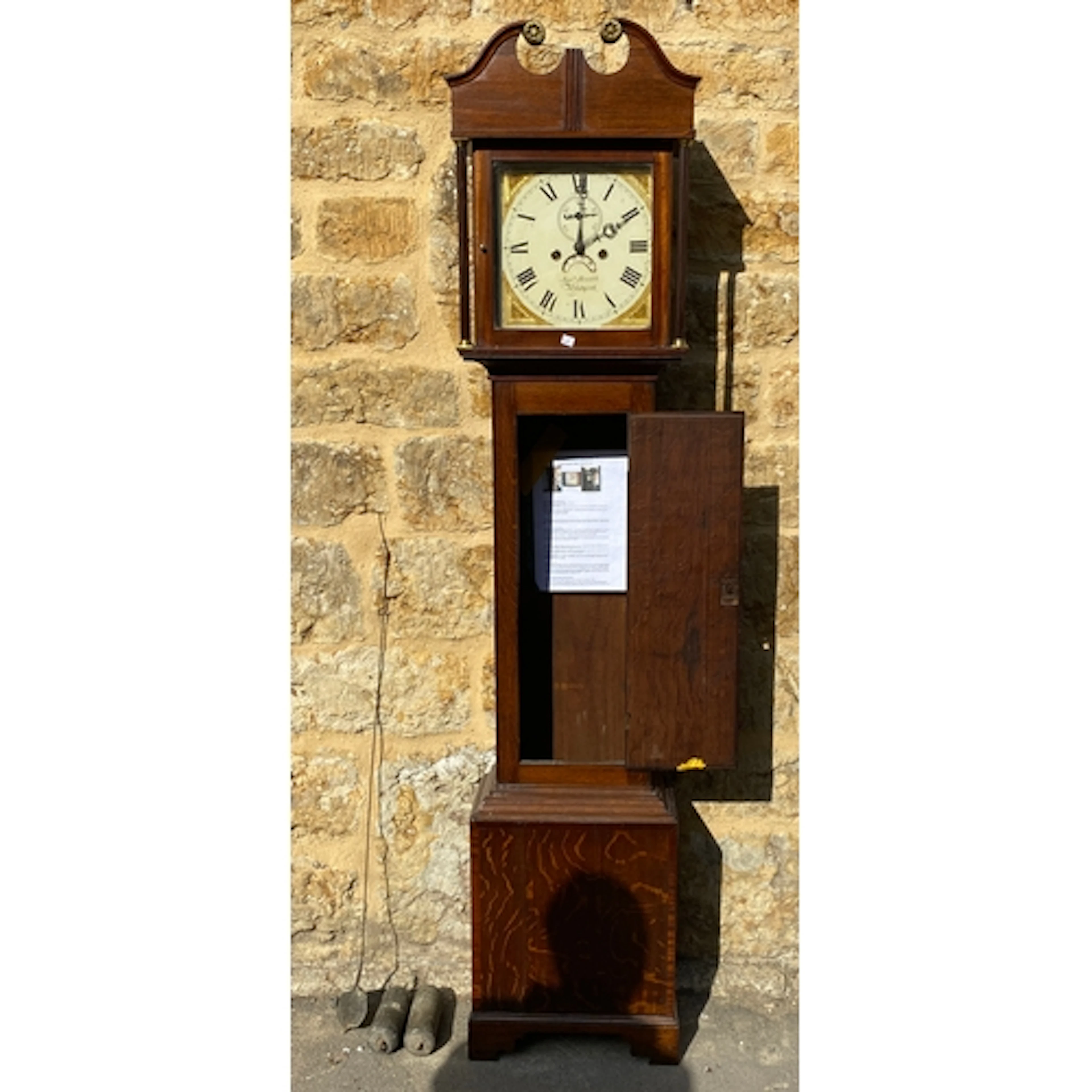 A Bridport longcase clock by Joseph Booth of Bridport, 205cm...