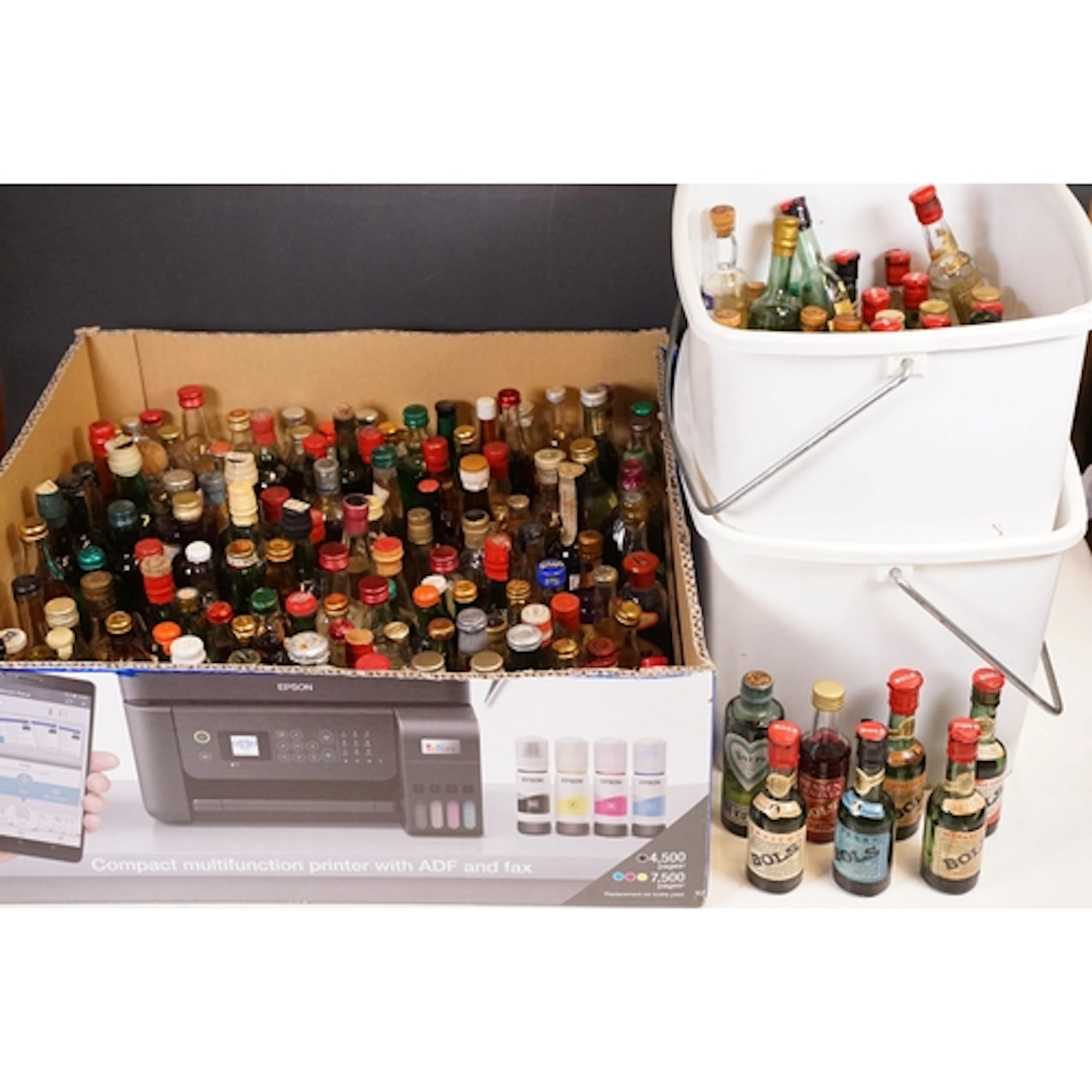 Large collection of alcoholic miniatures, comprising approxi...