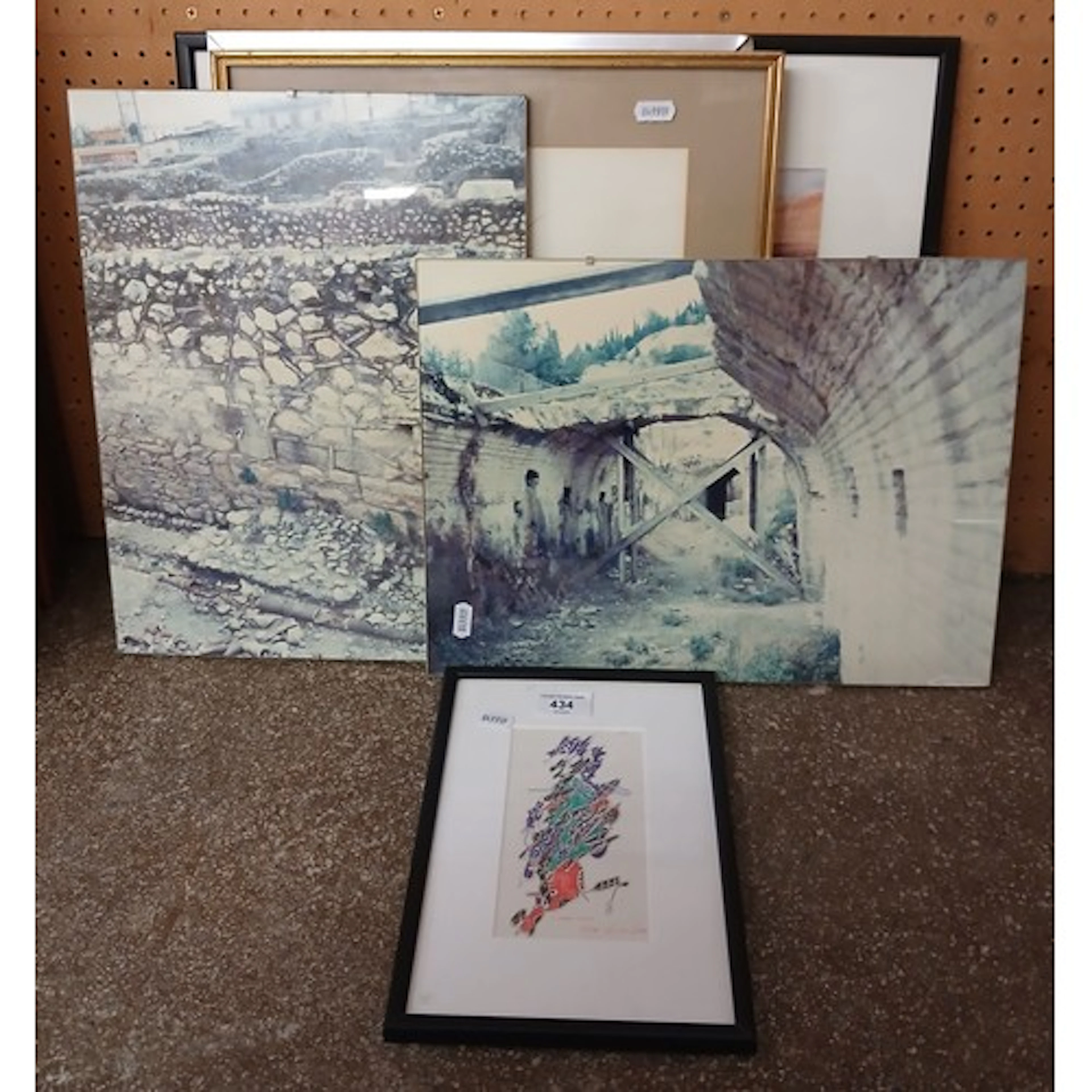 Collection of six pictures to include photography, water col...