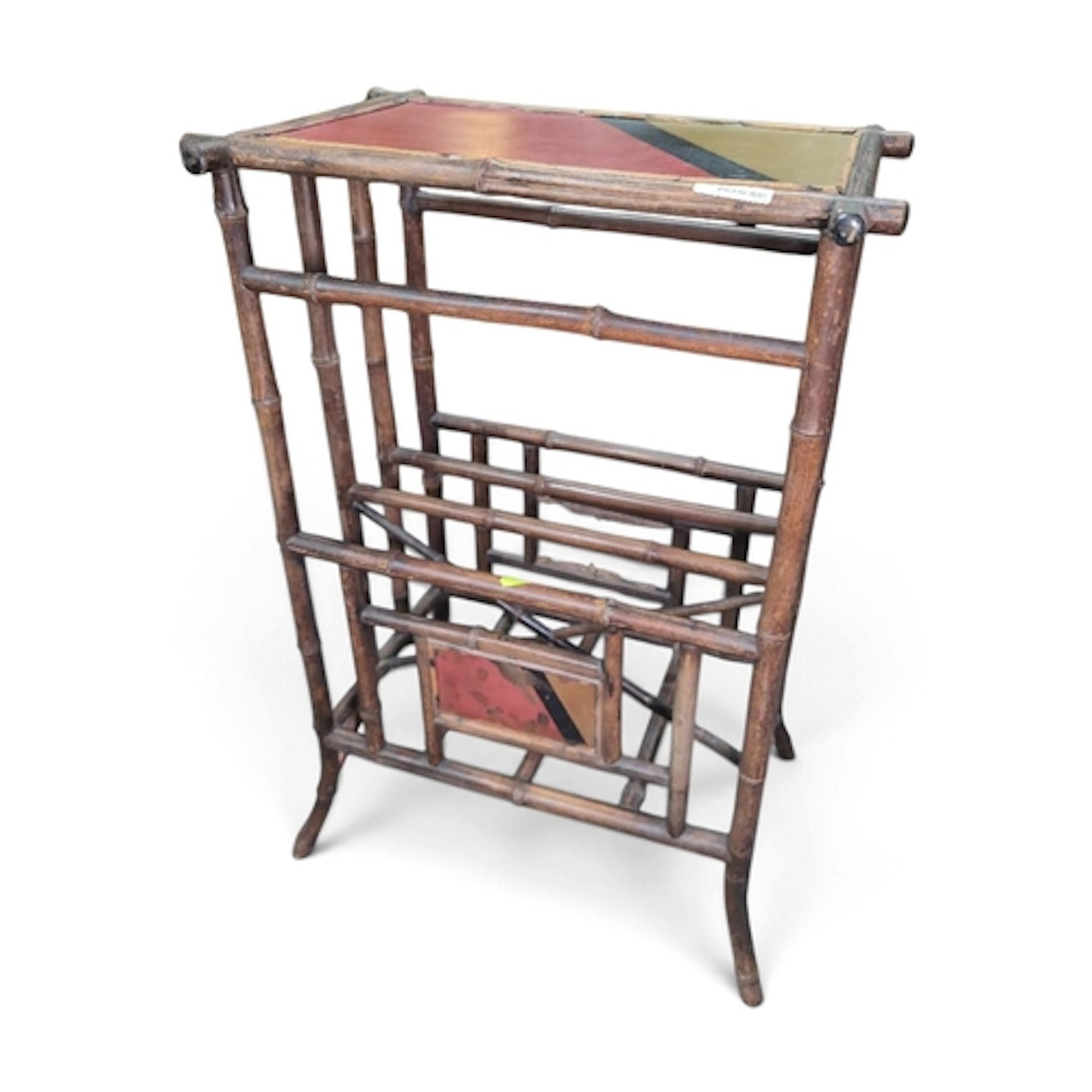 Victorian Aesthetic Movement bamboo and lacquered canterbury...