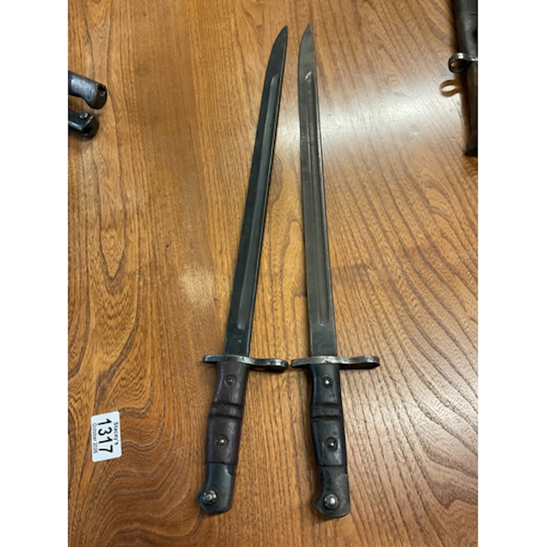 Two WWI Allied bayonets, dated 1917 Remington.