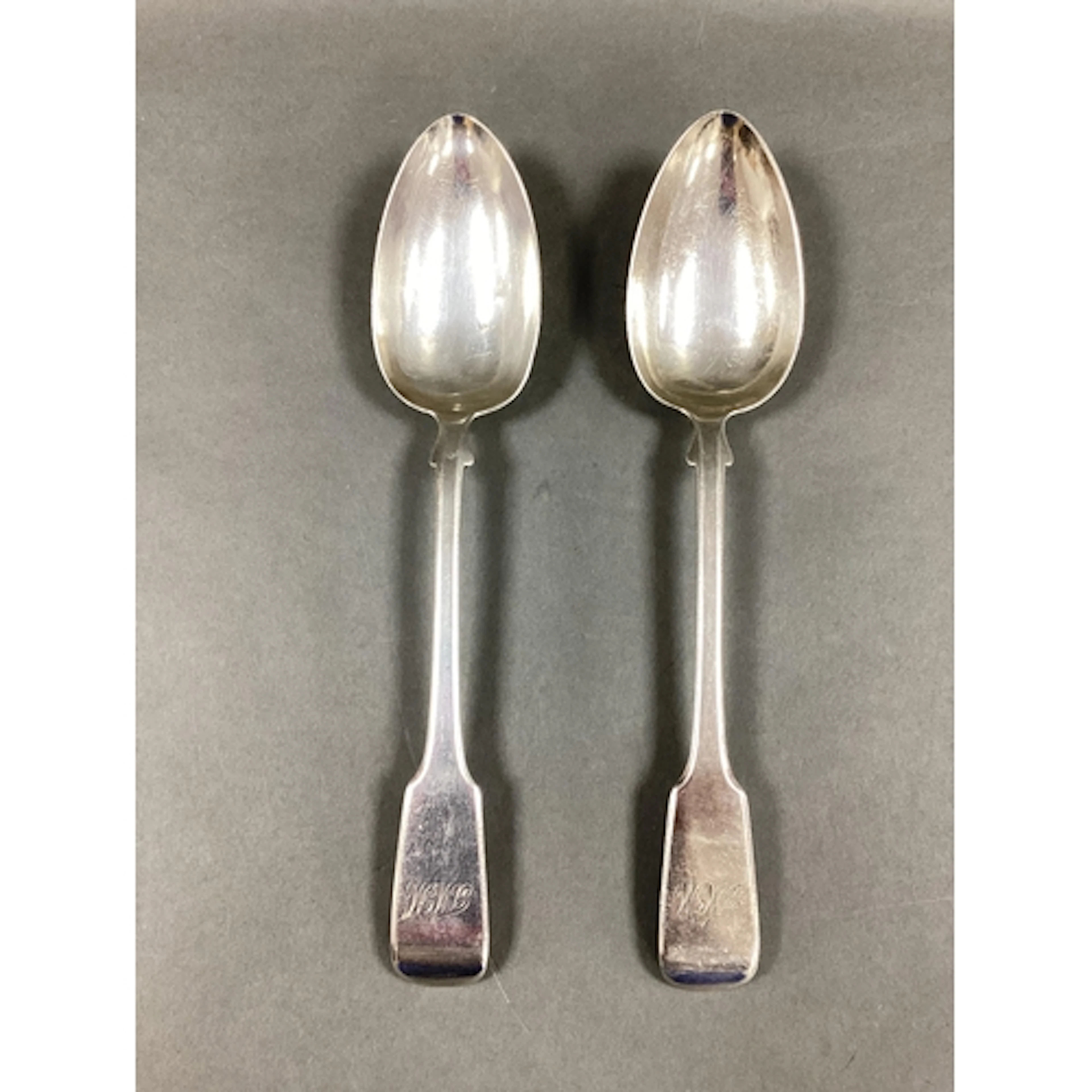 A Pair of Victorian Hallmarked Silver Fiddle Pattern Table S...