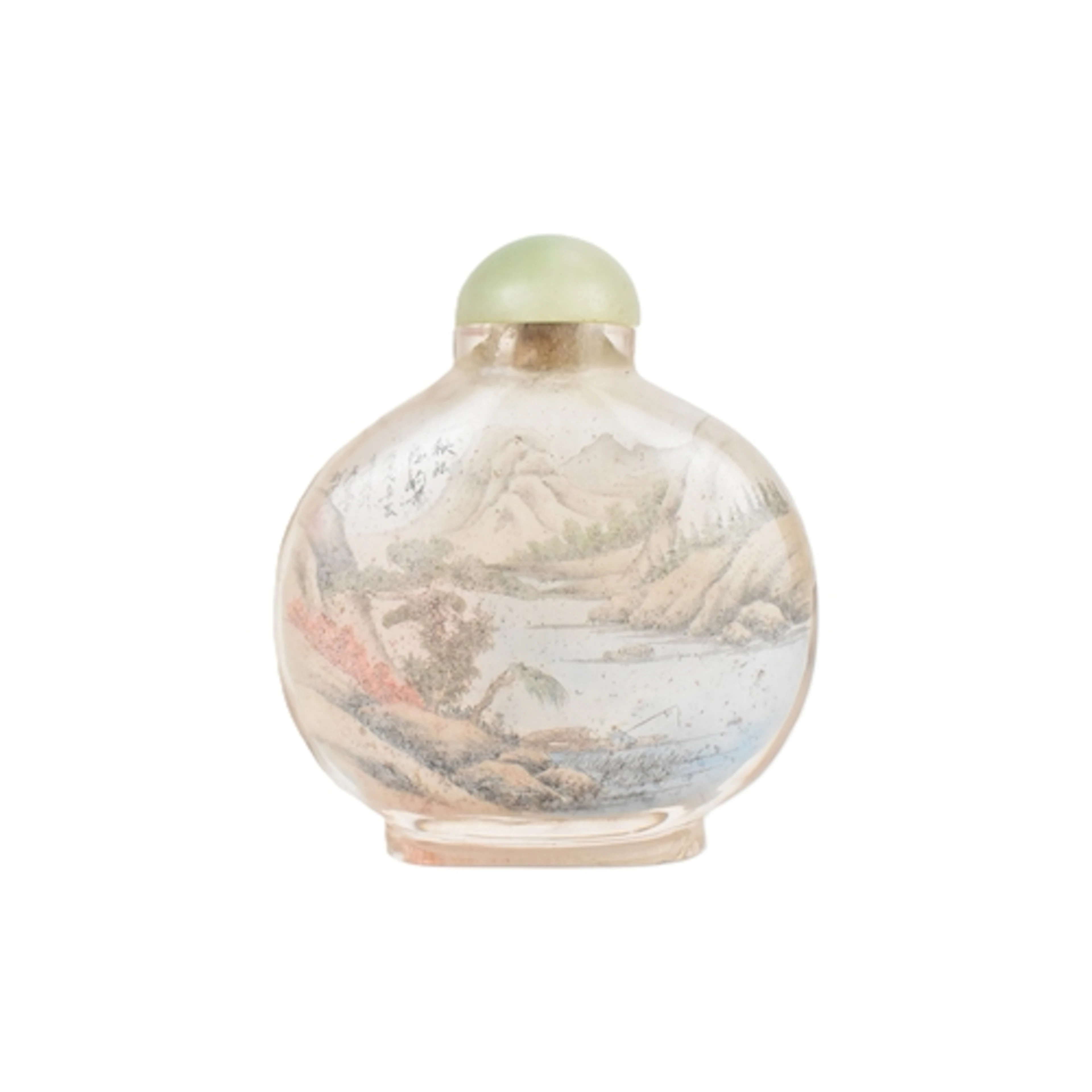 A Chinese inside-painted glass snuff bottle, painted with a ...