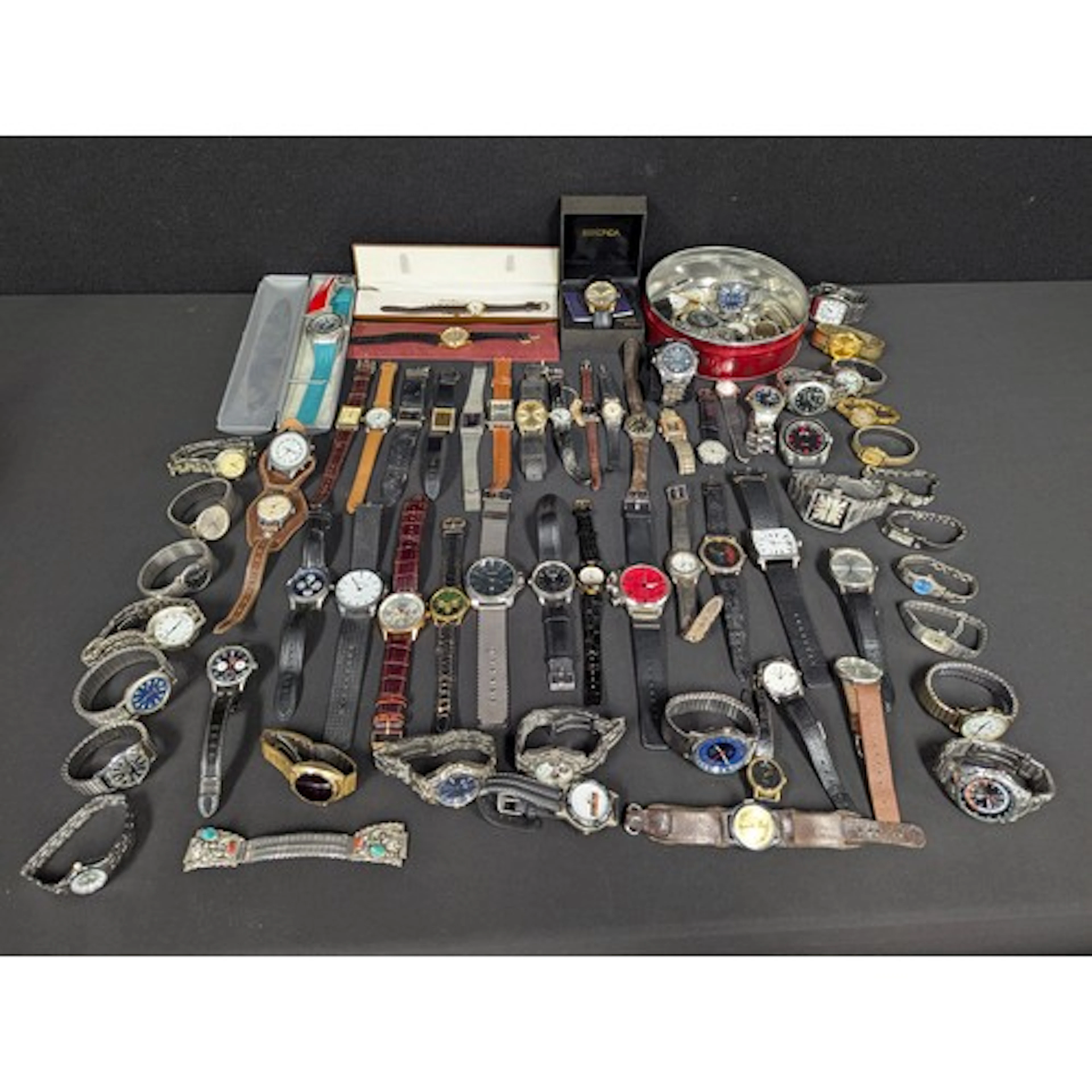 Watches - a large collection of wristwatches inc Roamer, Con...