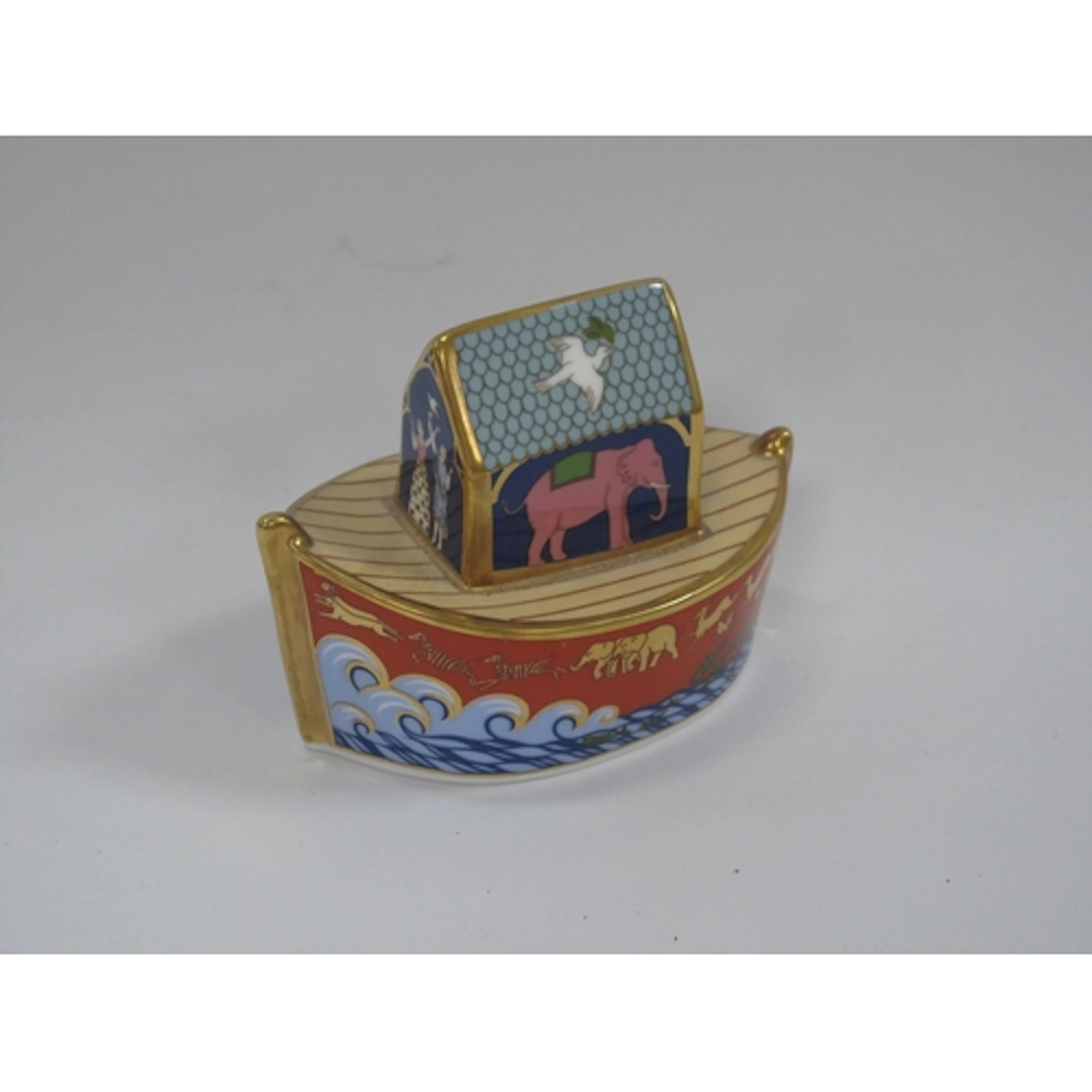 Royal Crown Derby Noah's Ark, finished with gilt rim,10cm wi...