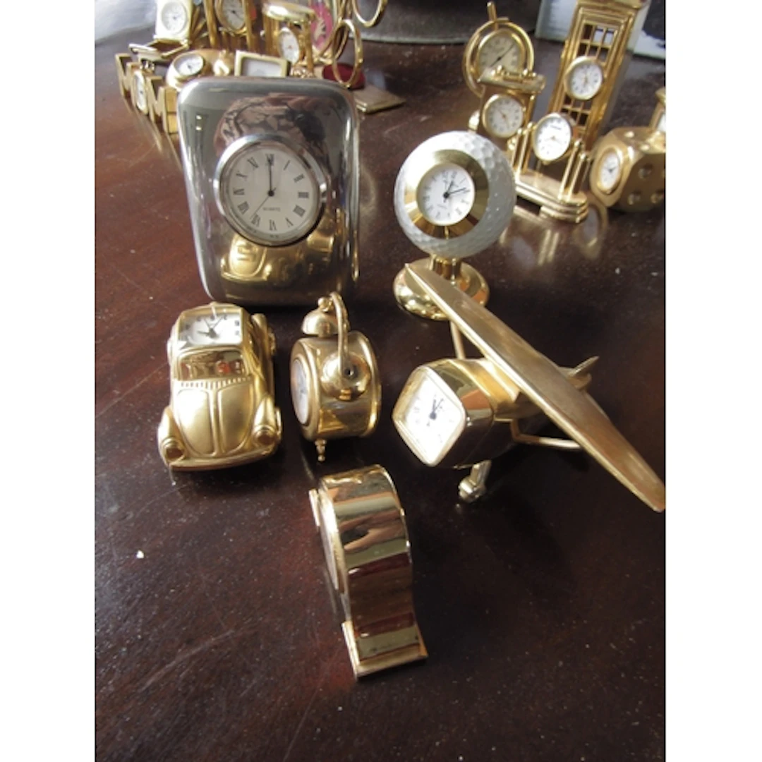 Collection of Various Ormolu Mounted Miniature Form Clocks Q...