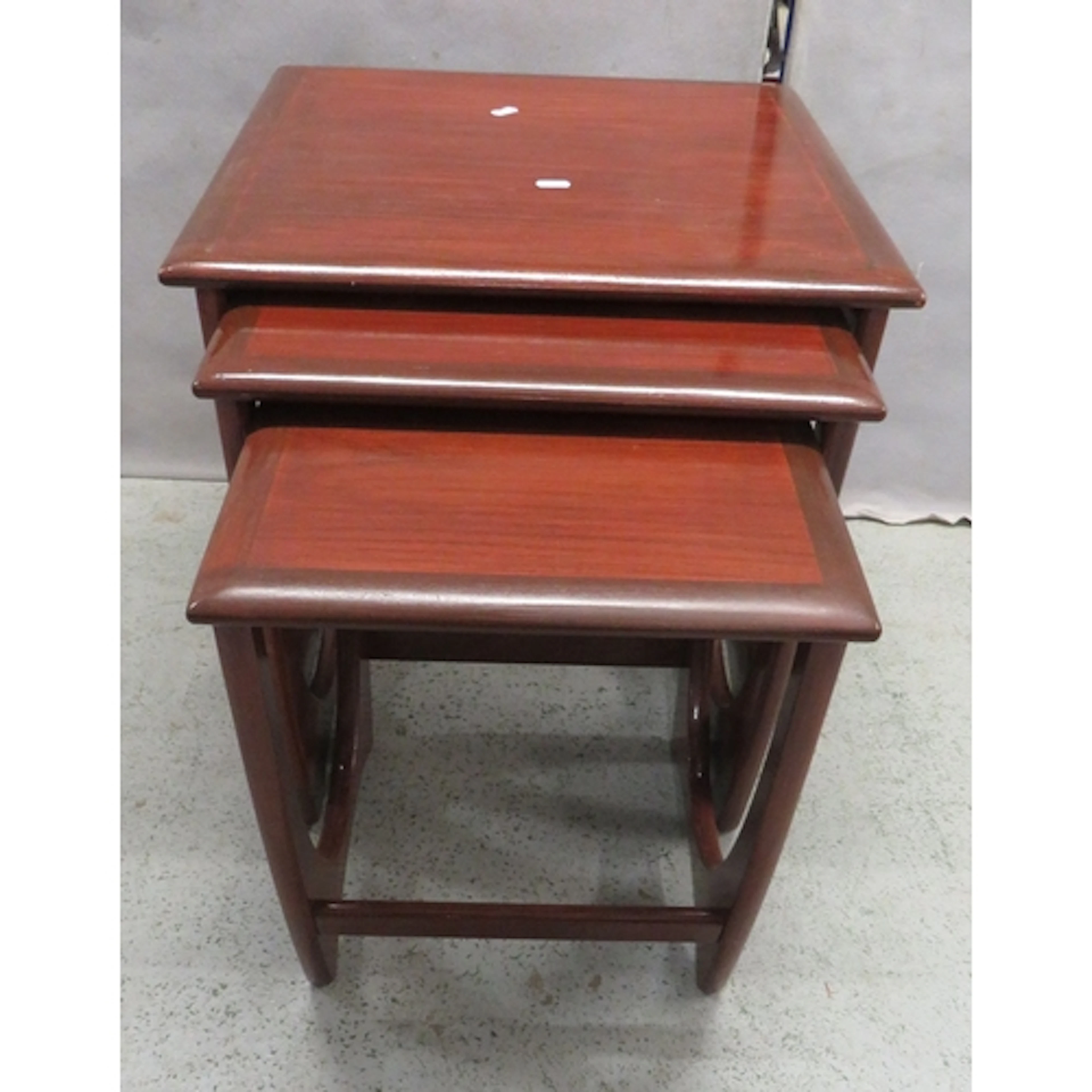 Nest of 3 G-Plan? tables, retro style supports, mother table...