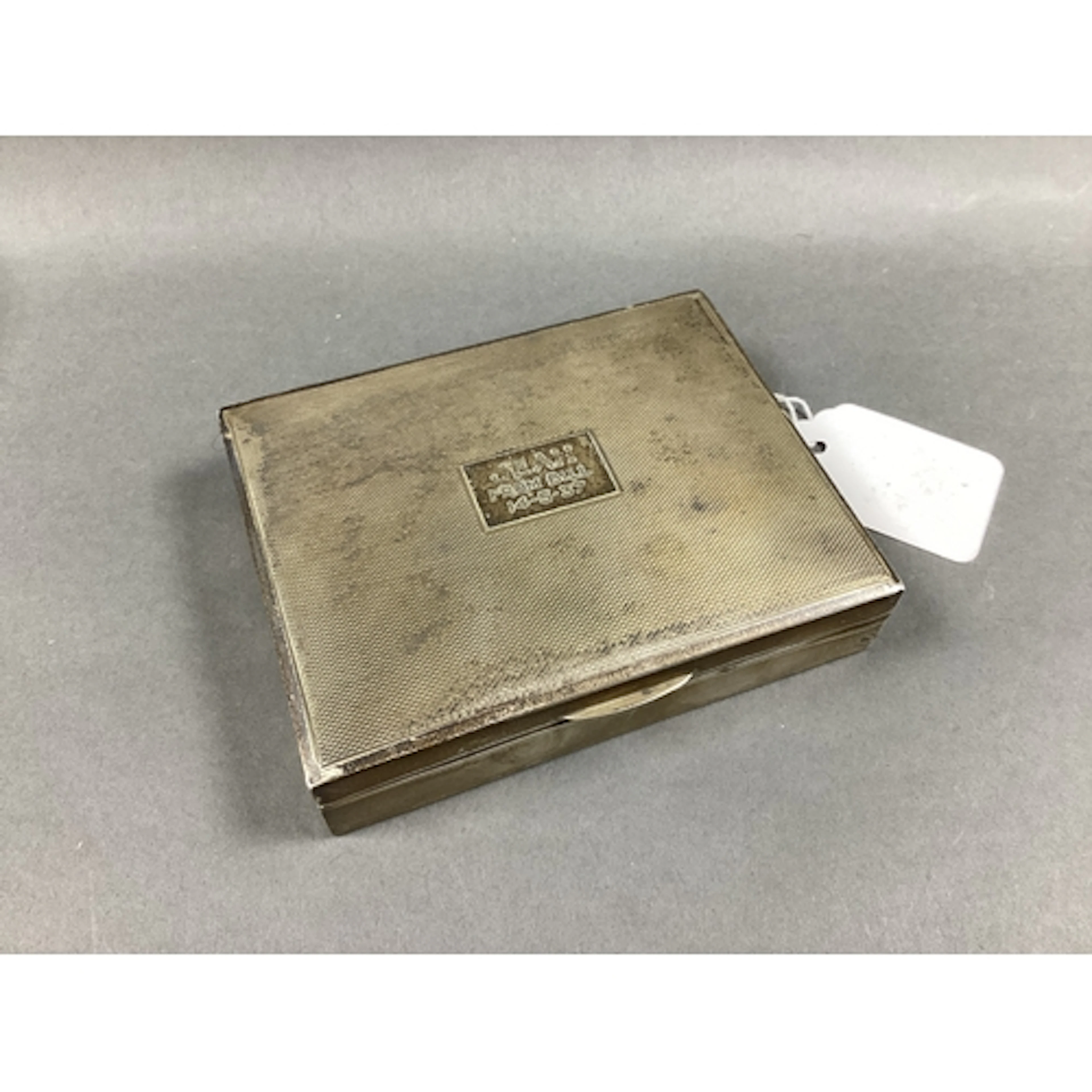A Hallmarked Silver Cigarette Box, S&M, Birmingham 1936, eng...