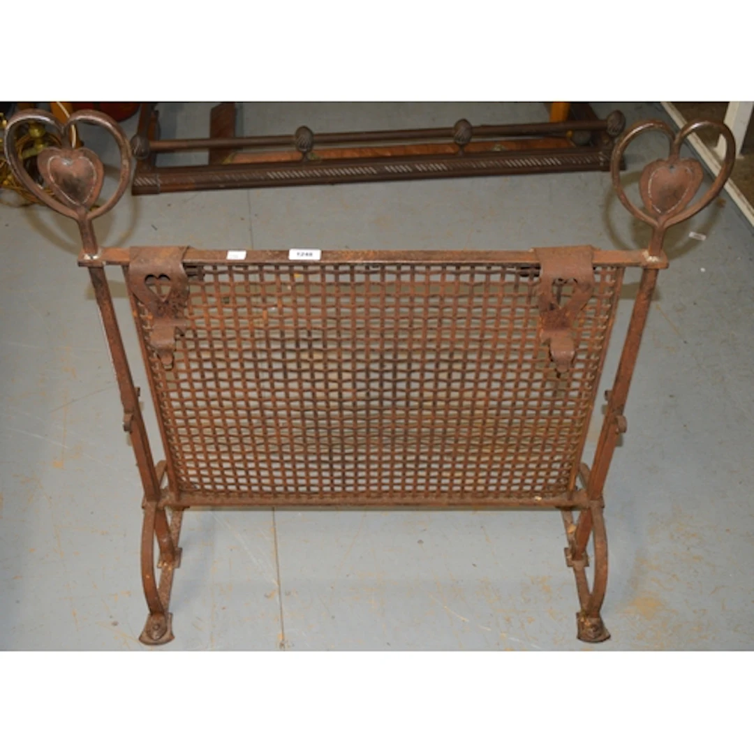 Arts & Crafts wrought iron fire screen