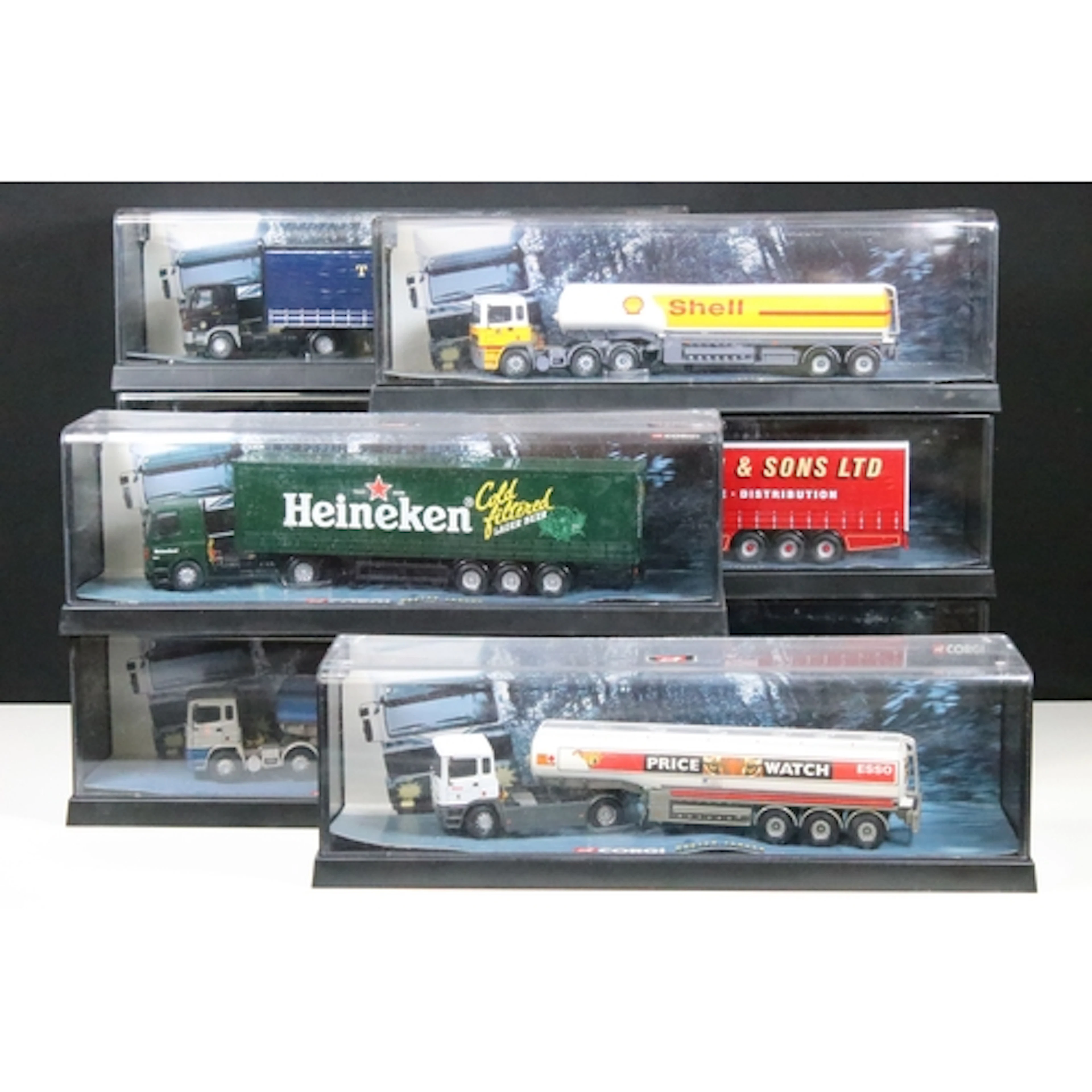 Nine boxed / cased Corgi Modern Trucks haulage diecast model...