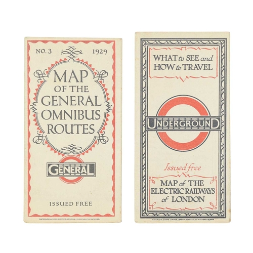 London Underground/Rail map 1928 and Omnibus Route map 1929....