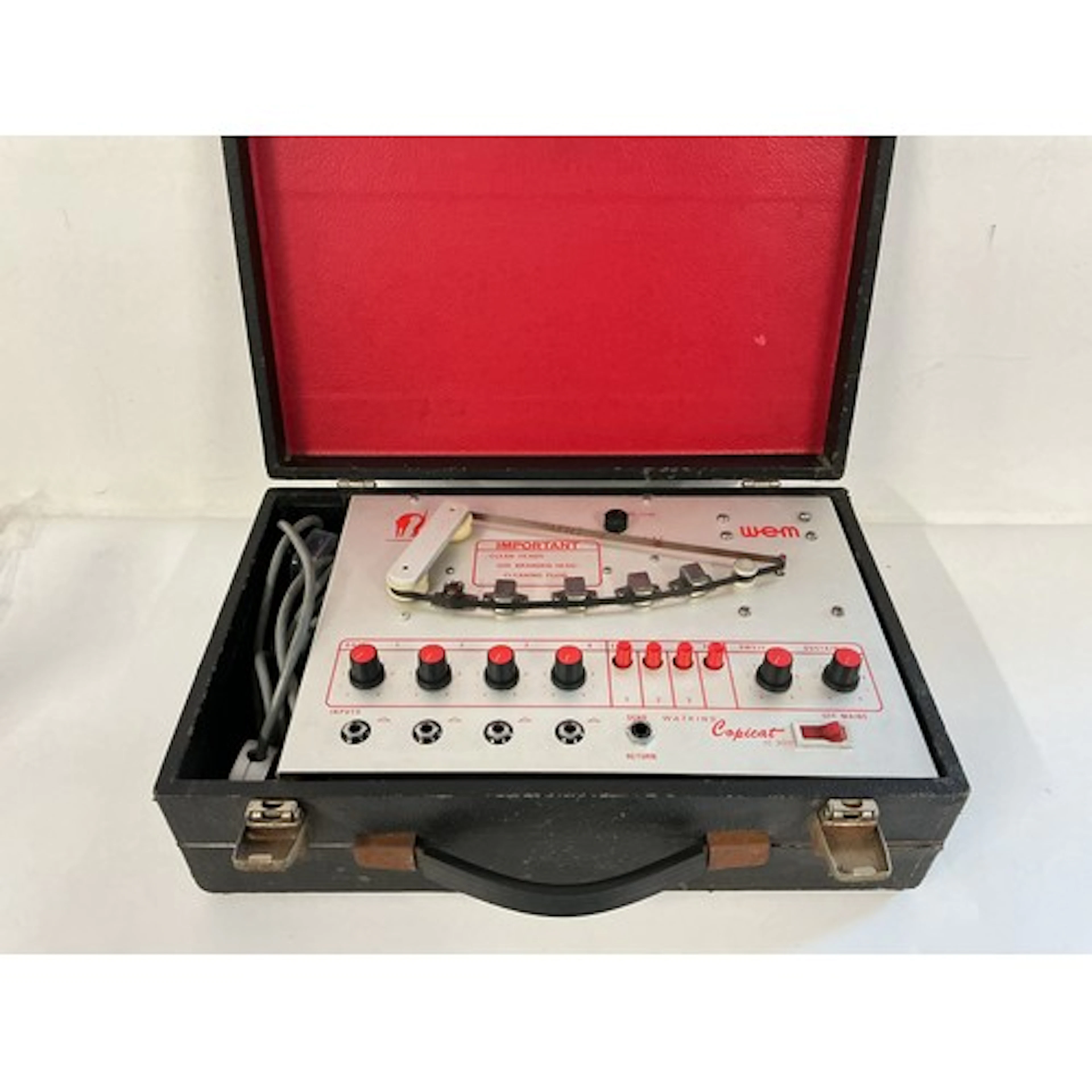 A vintage WEM Copicat IC300 tape echo unit.