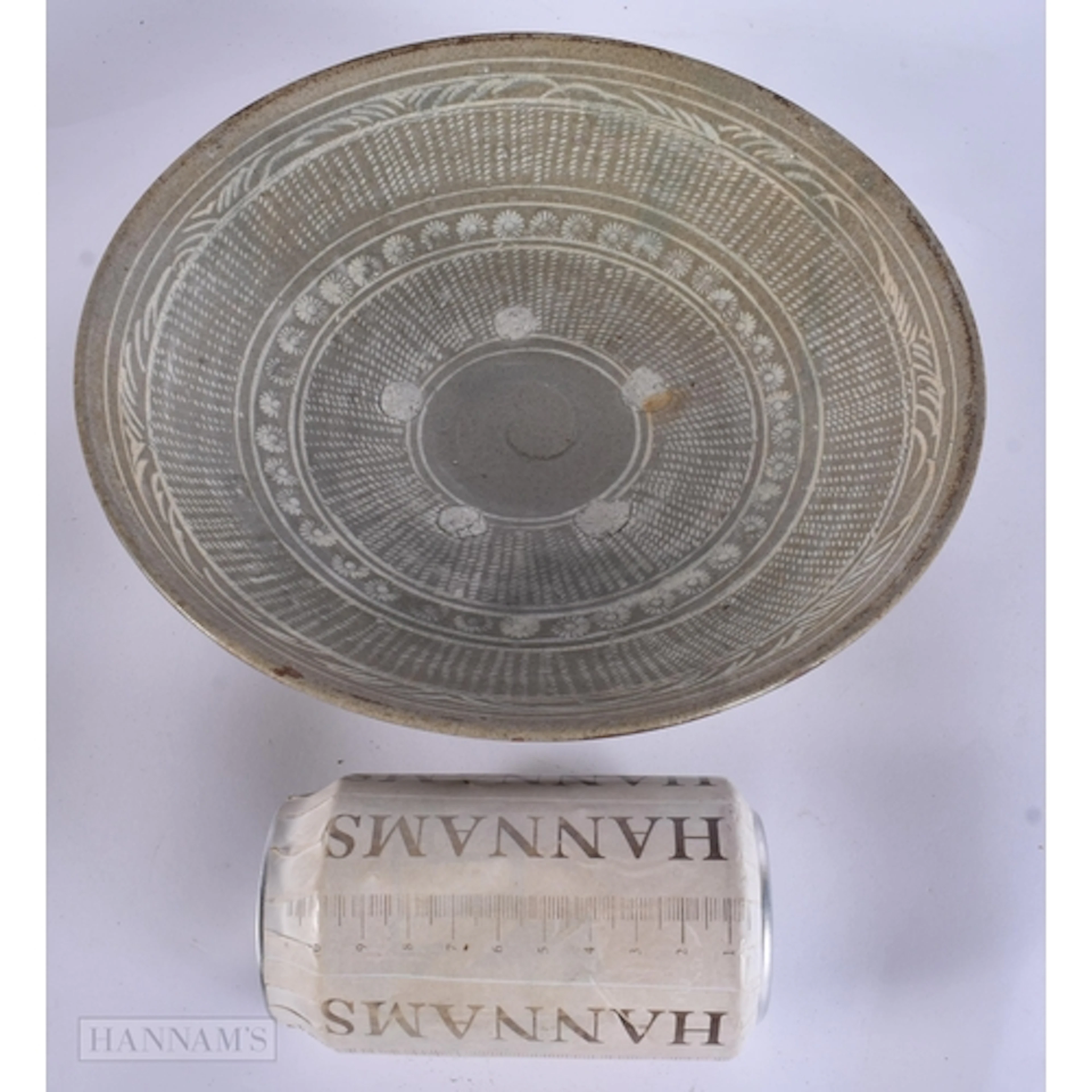 A KOREAN JOSEON DYNASTY BOWL. 26 cm wide.