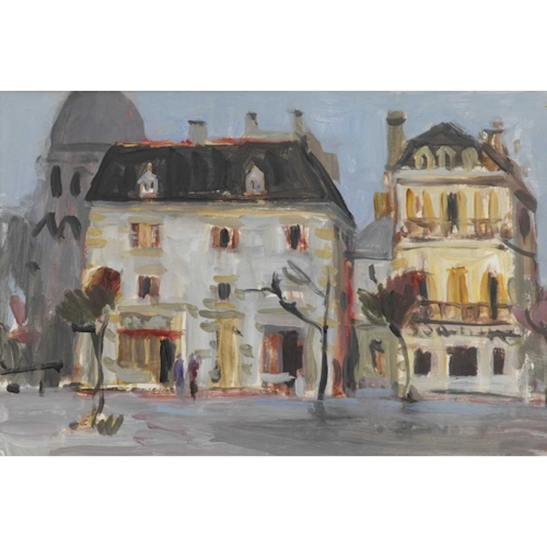 § John MILLER (1931-2002) Trees in Uzes Gouache, stamp signe...