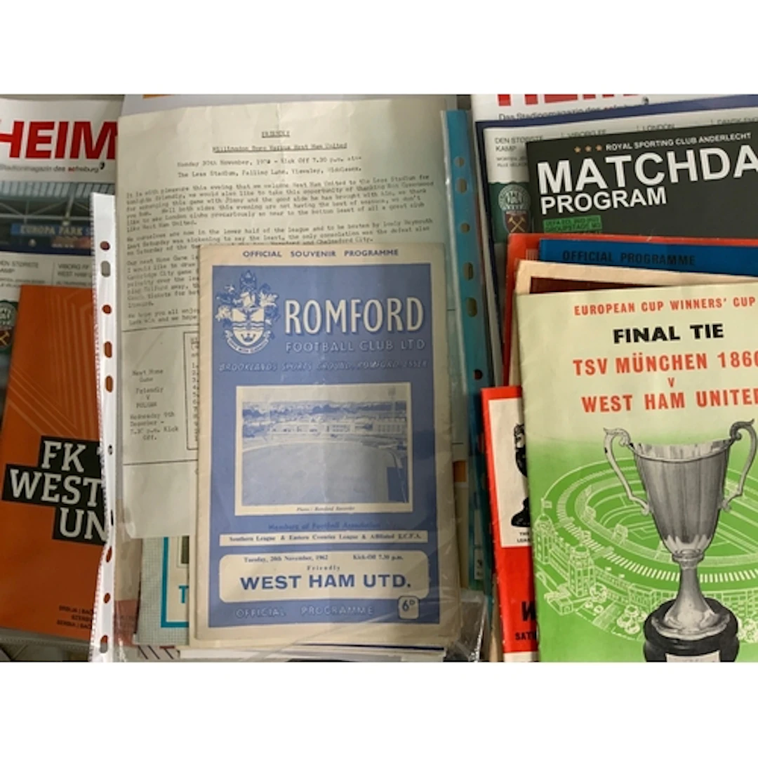 West Ham Away Football Programmes: Includes reserves and you...