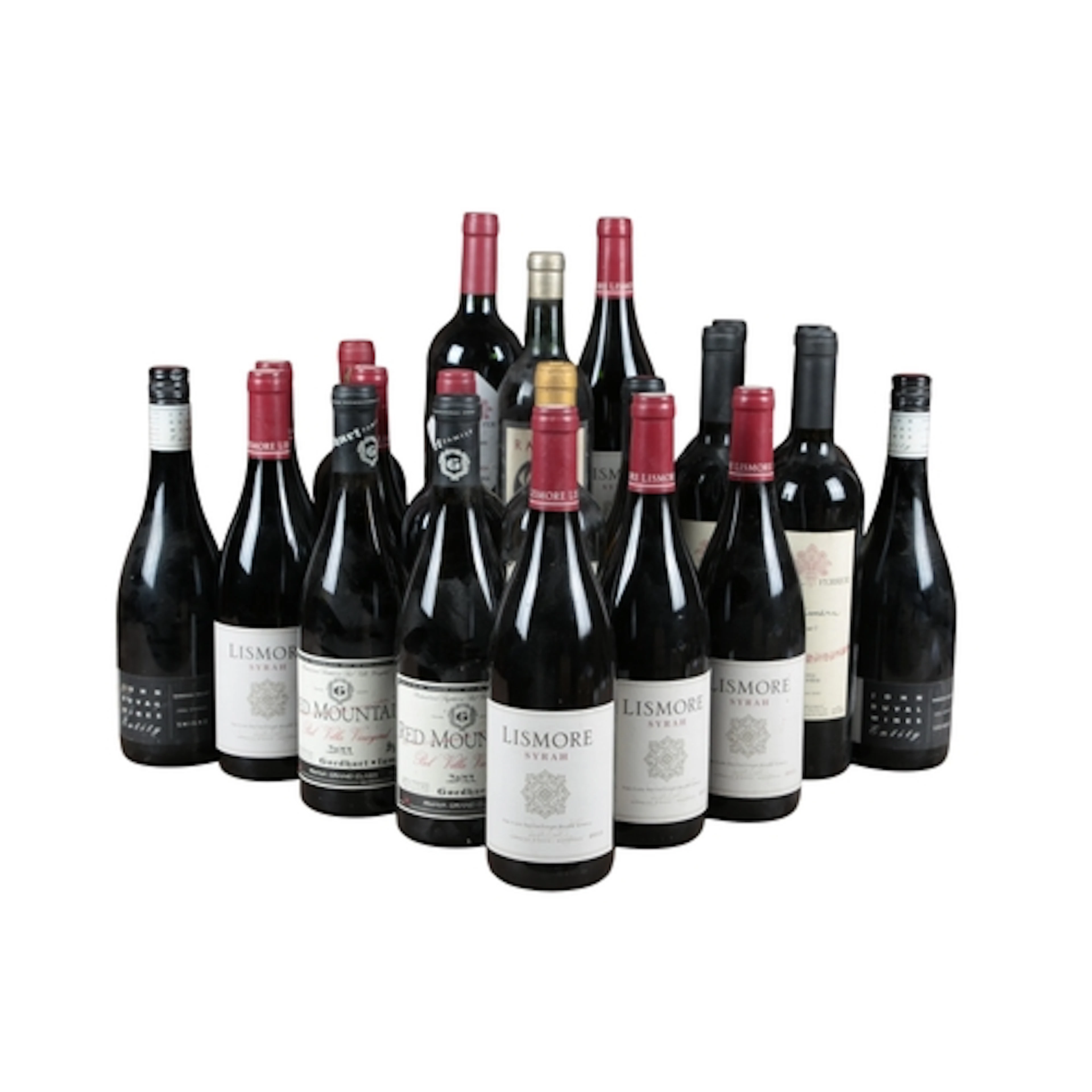 An exceptional NEW WORLD mixed case 2015 Lismore Syrah, Grey...