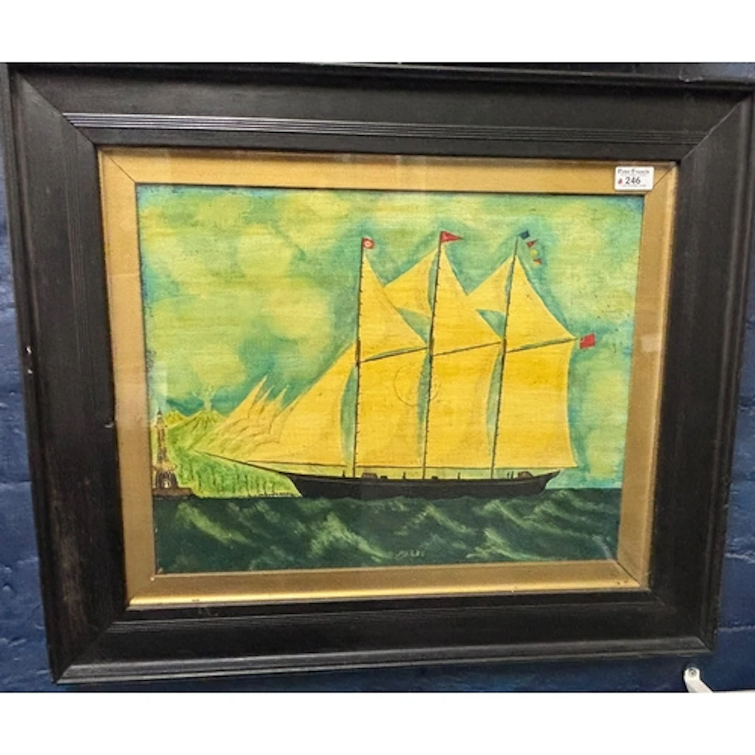 Naive study of the British three master 'Harry' off the Bay ...