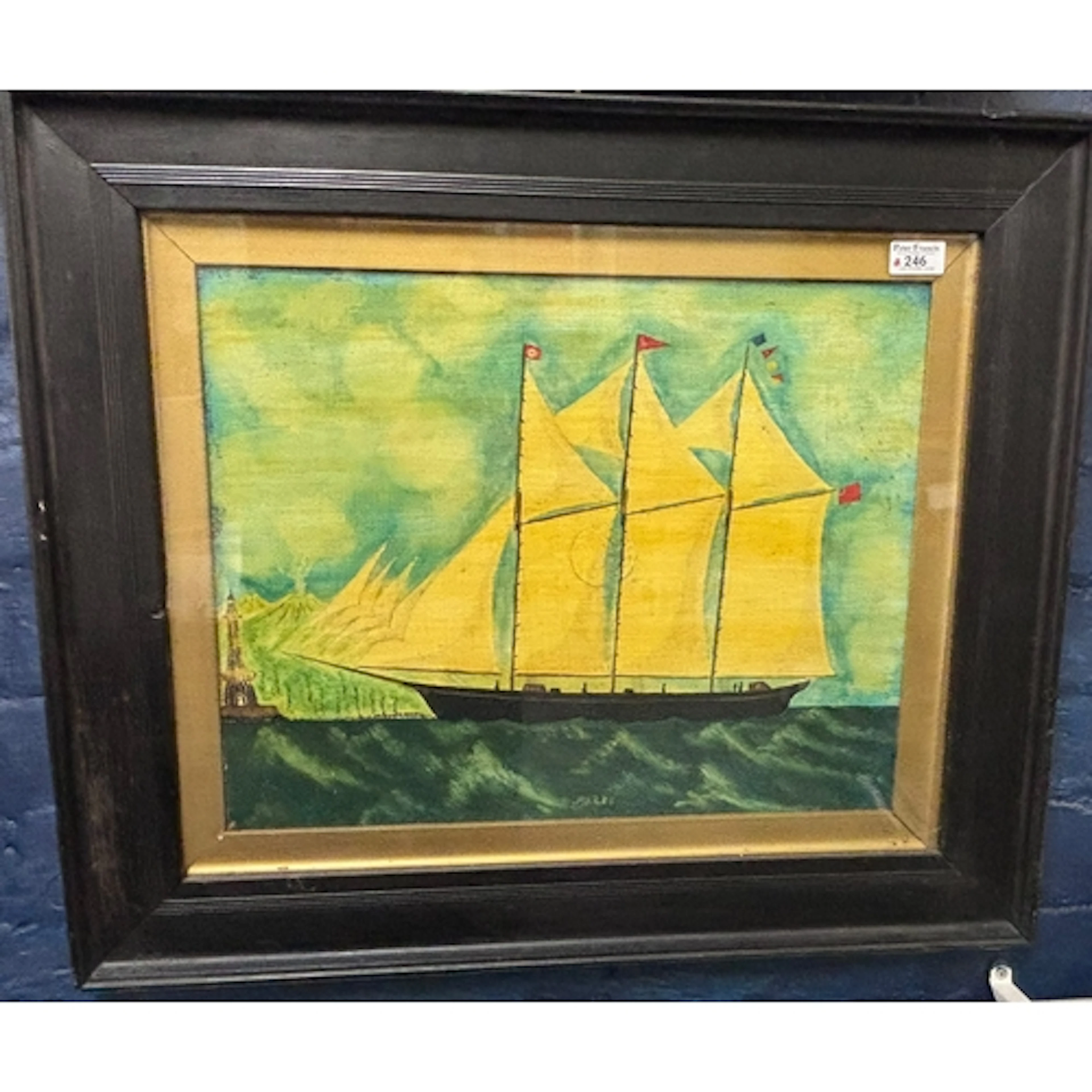 Naive study of the British three master 'Harry' off the Bay ...
