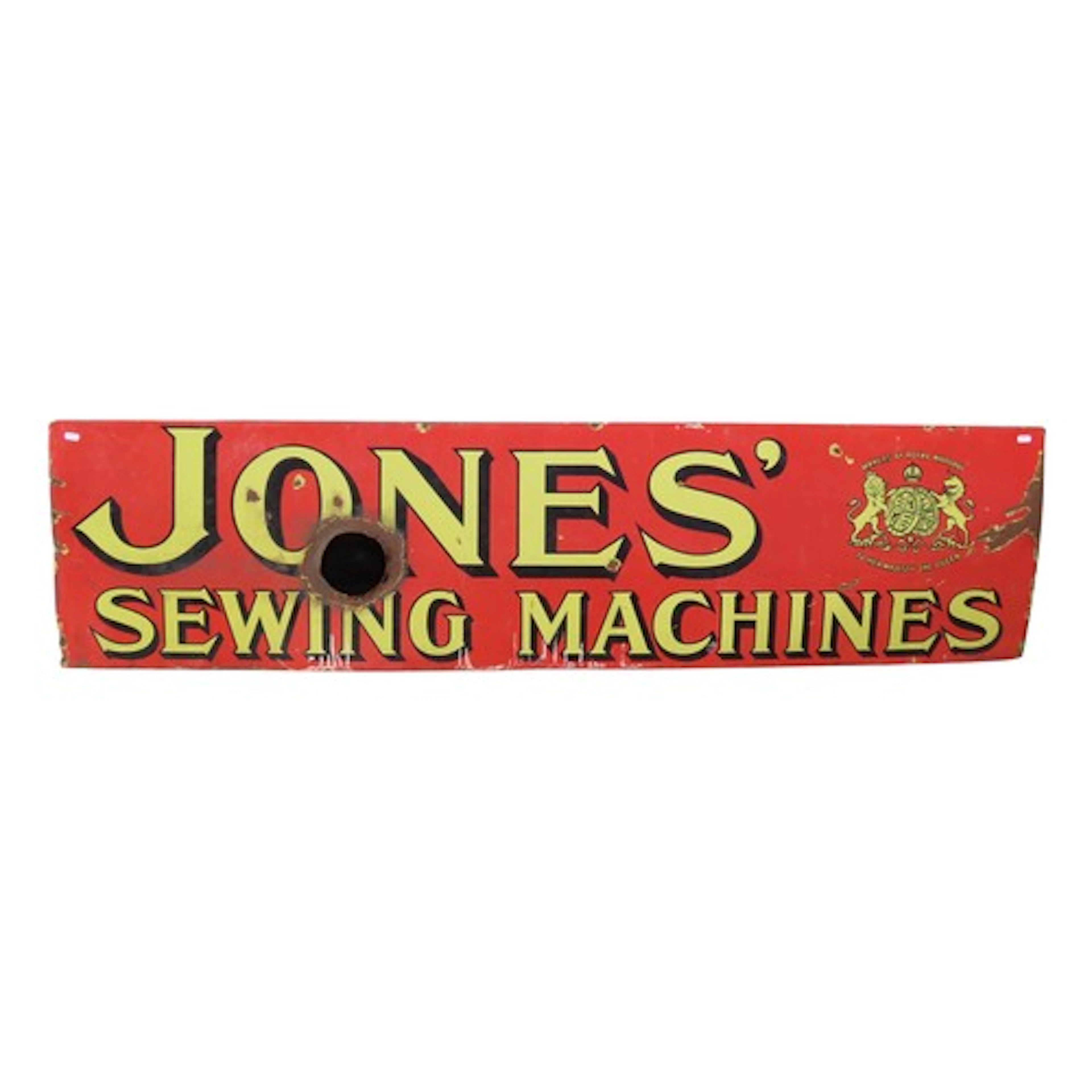 A large weathered original rectangular enamel sign advertisi...
