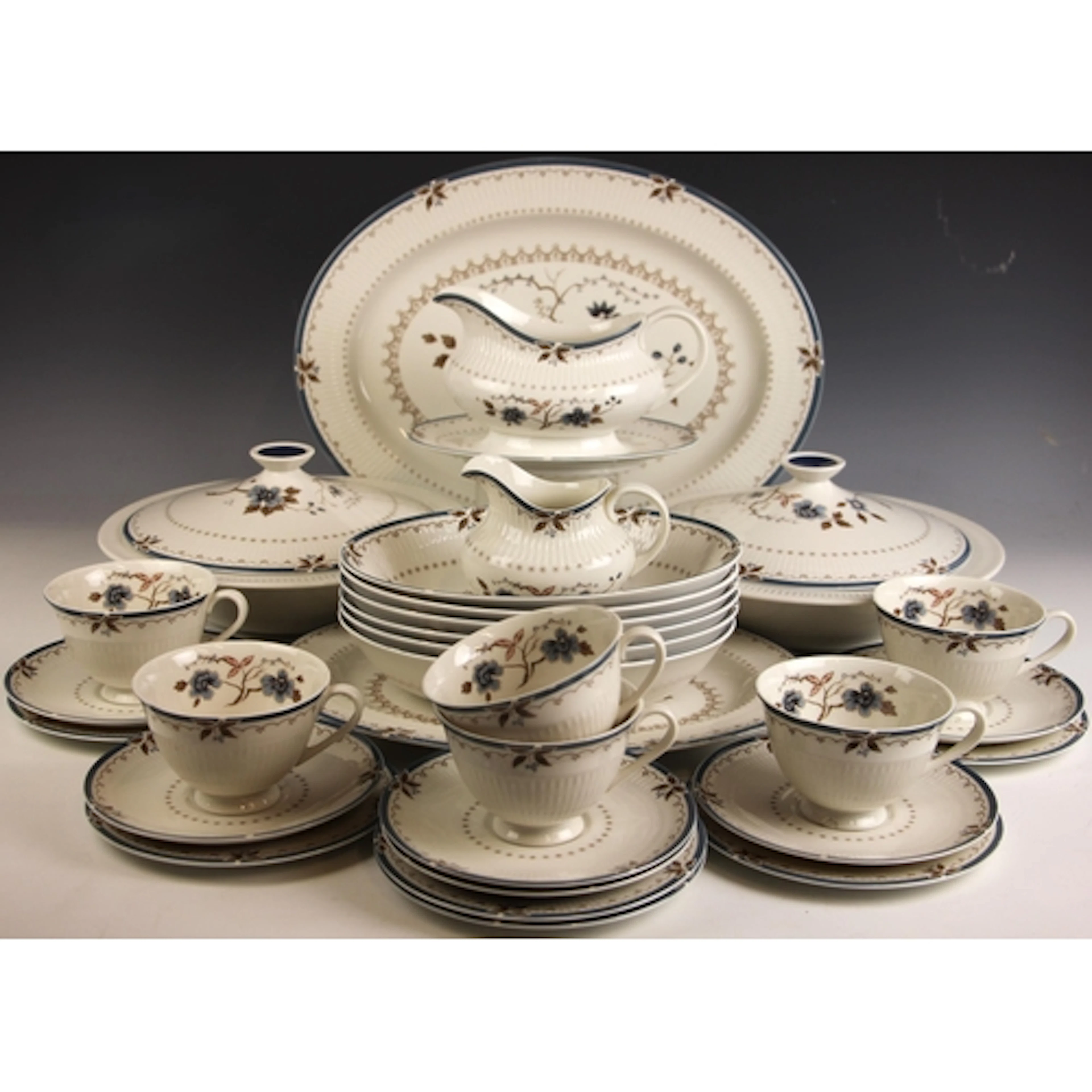 A Royal Doulton six place part dinner service in the 'Old Co...