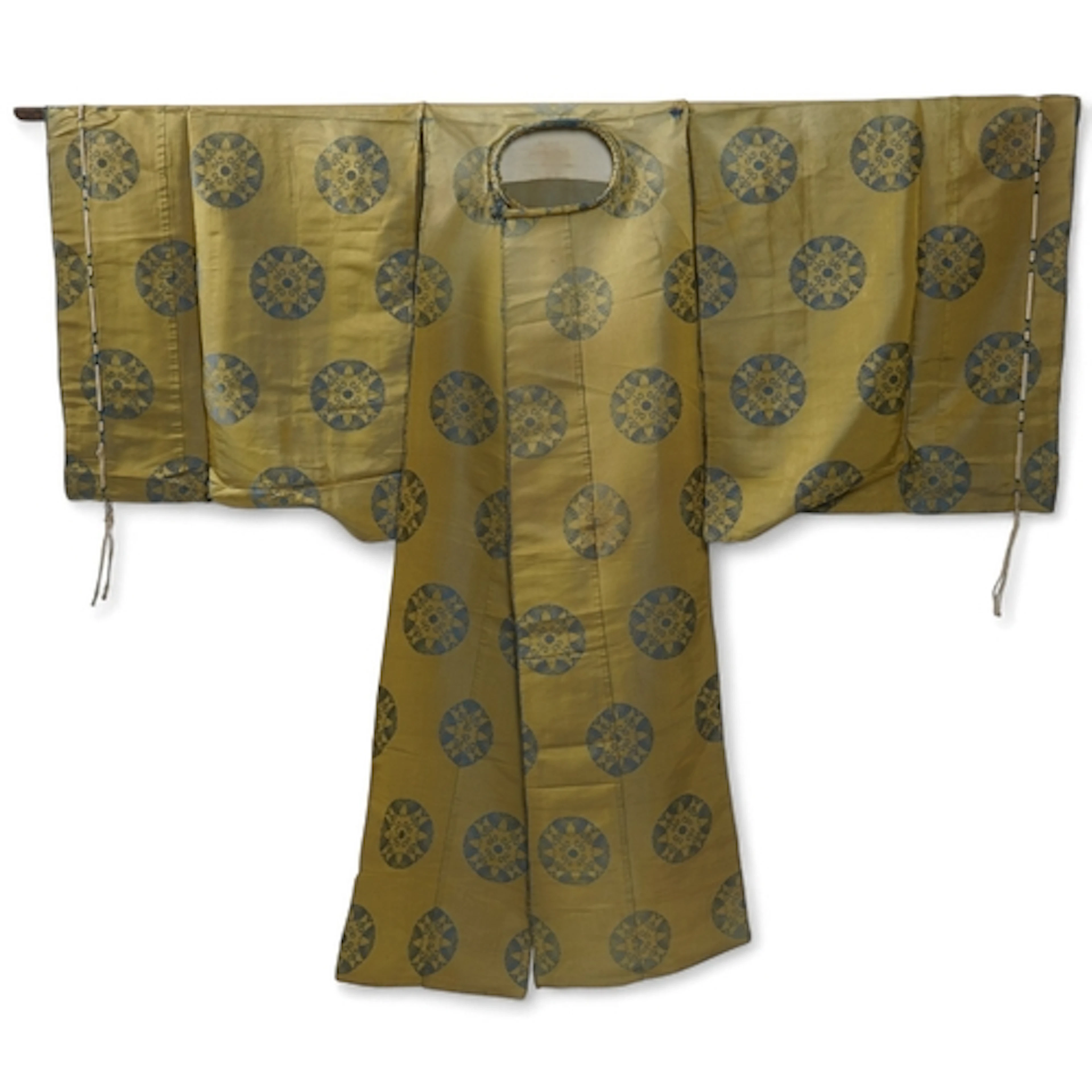 Two 1880-1920 Japanese green silk damask Kariginu, hunting ...