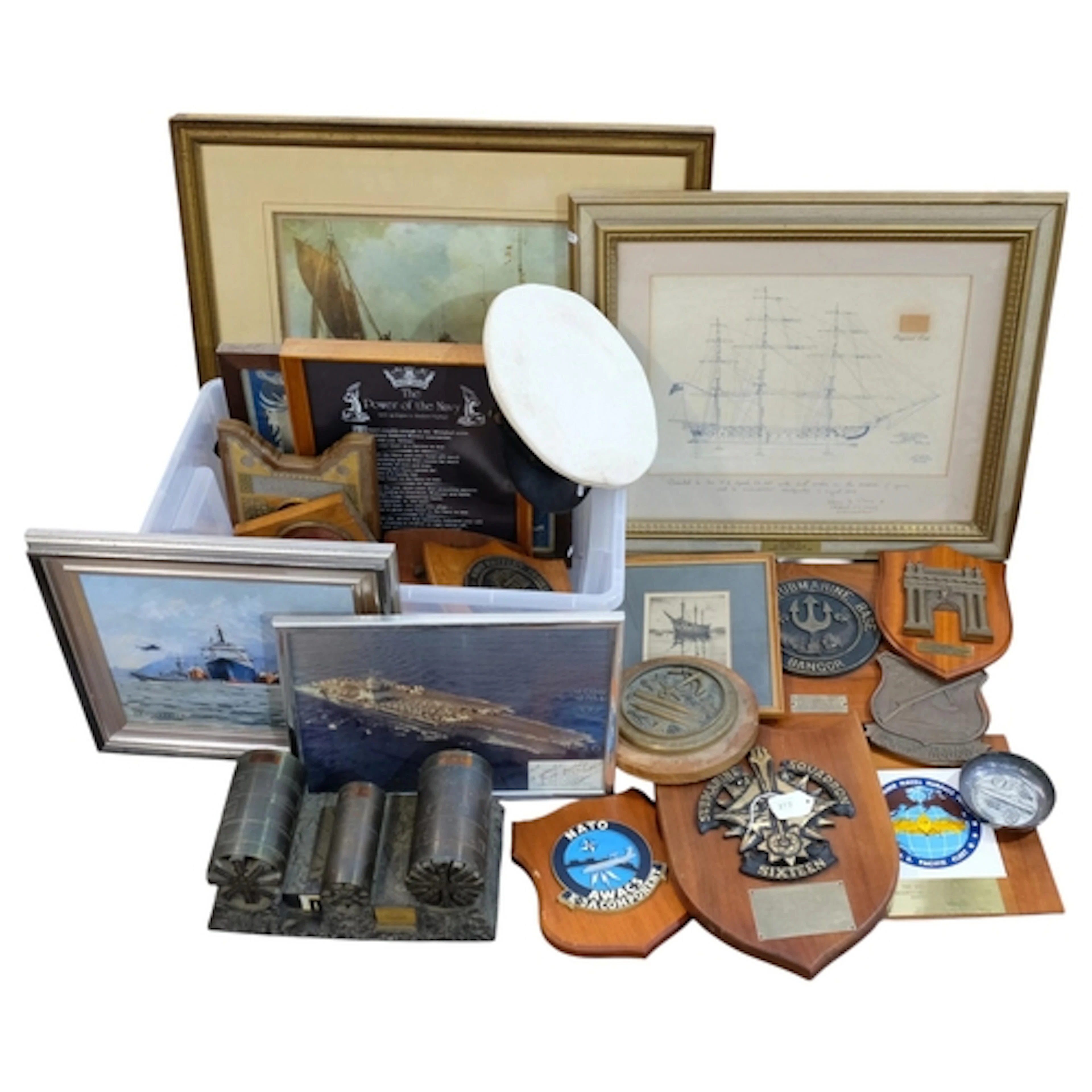 A collection of Royal Navy and other related maritime items,...