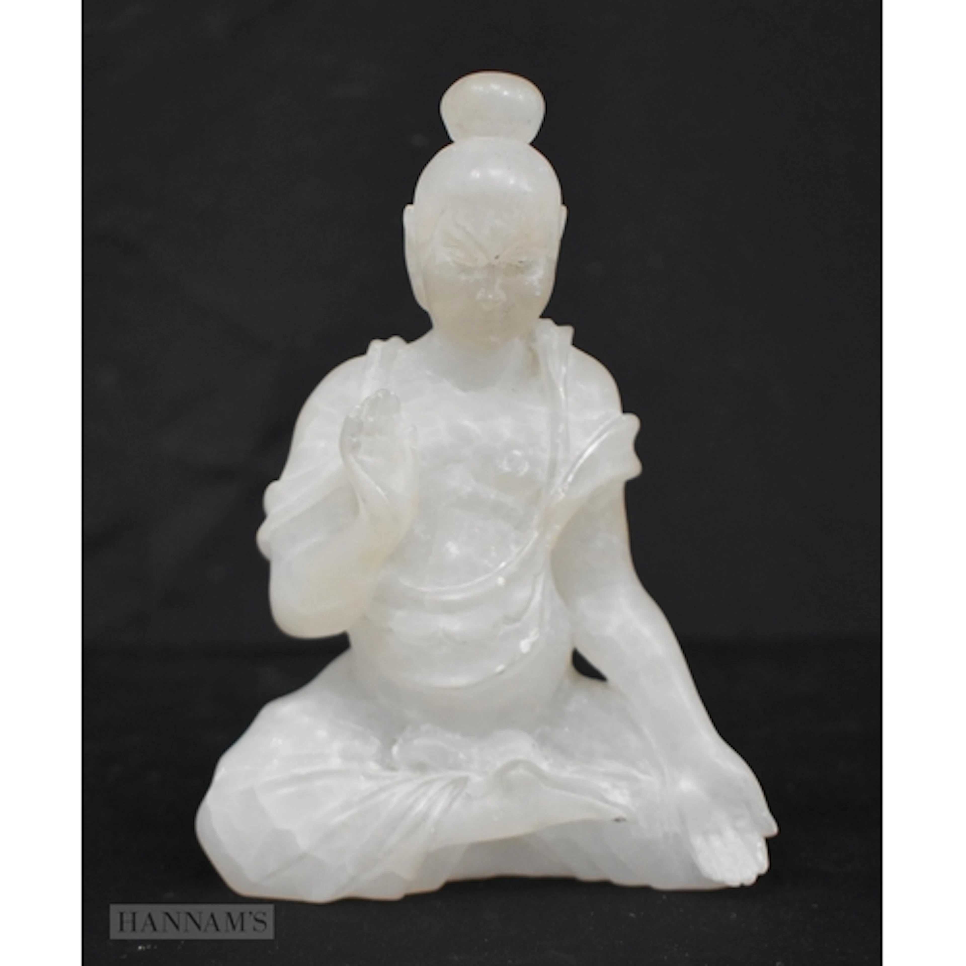 A Chinese white jade figure of Guanyin 17cm