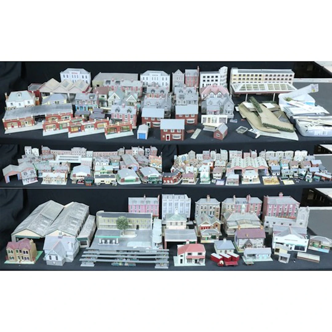 Large collection of OO gauge card trackside buildings, mainl...