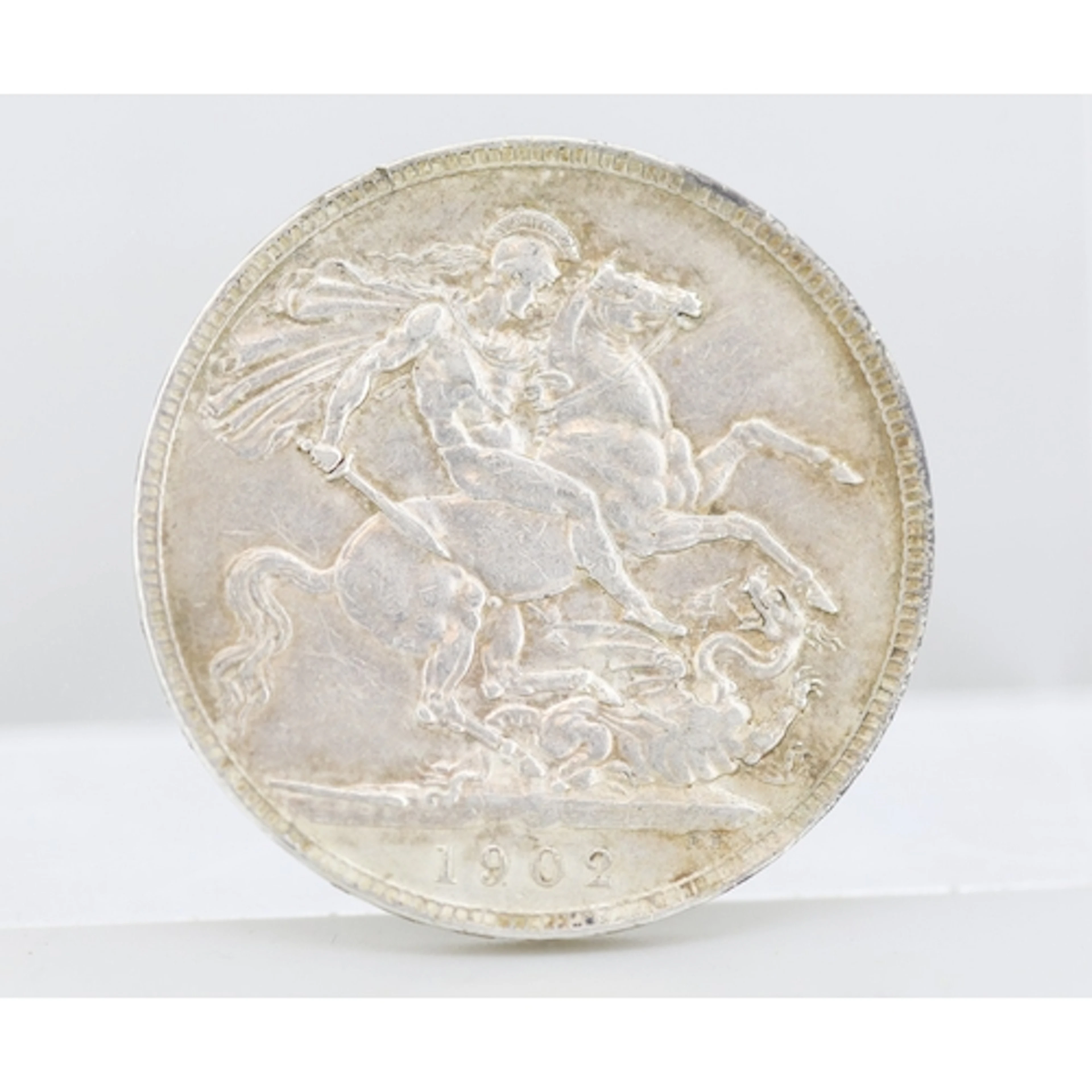 Sterling Silver British Crown Coin, King Edward VII 1902