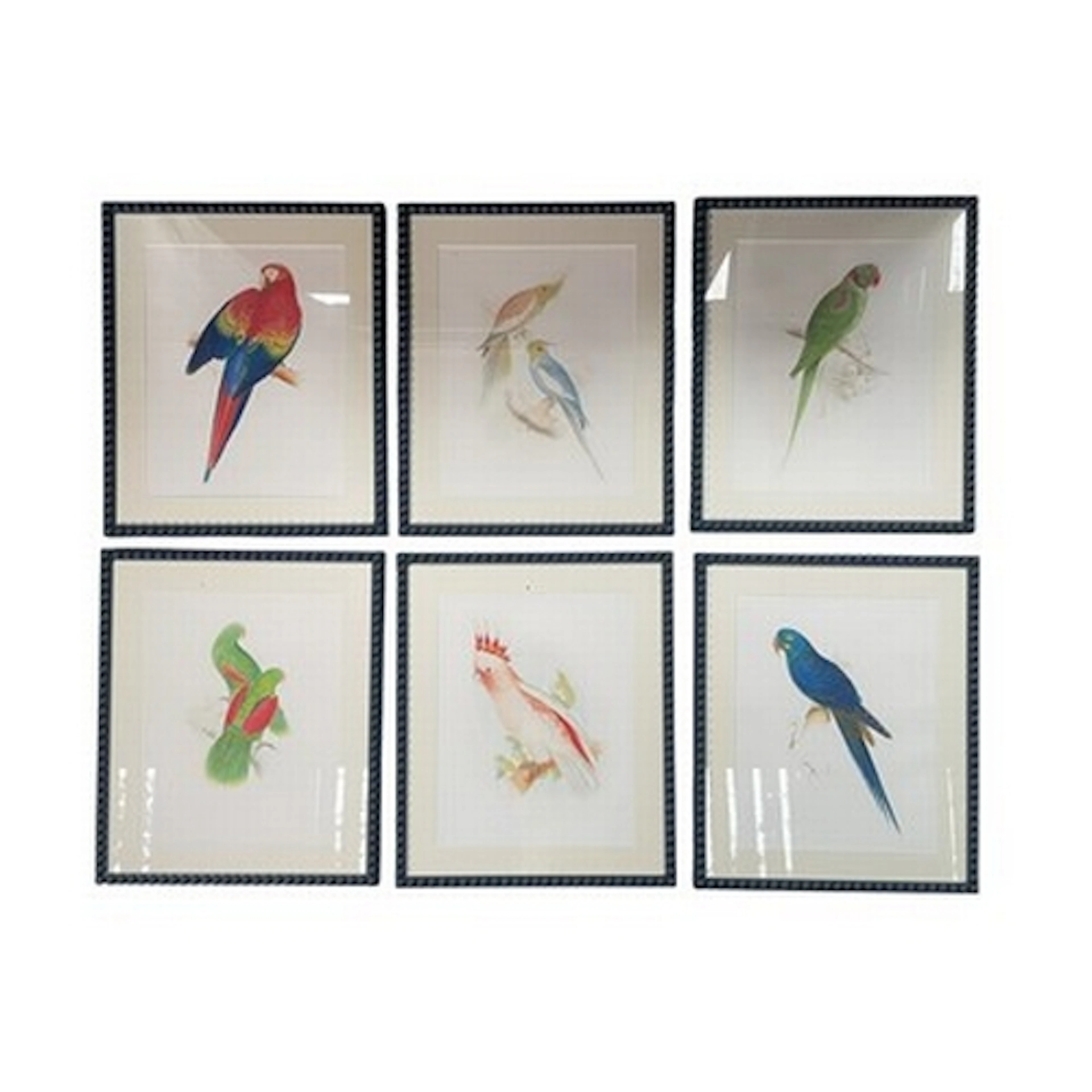 A series of six modern interior designer framed prints depic...