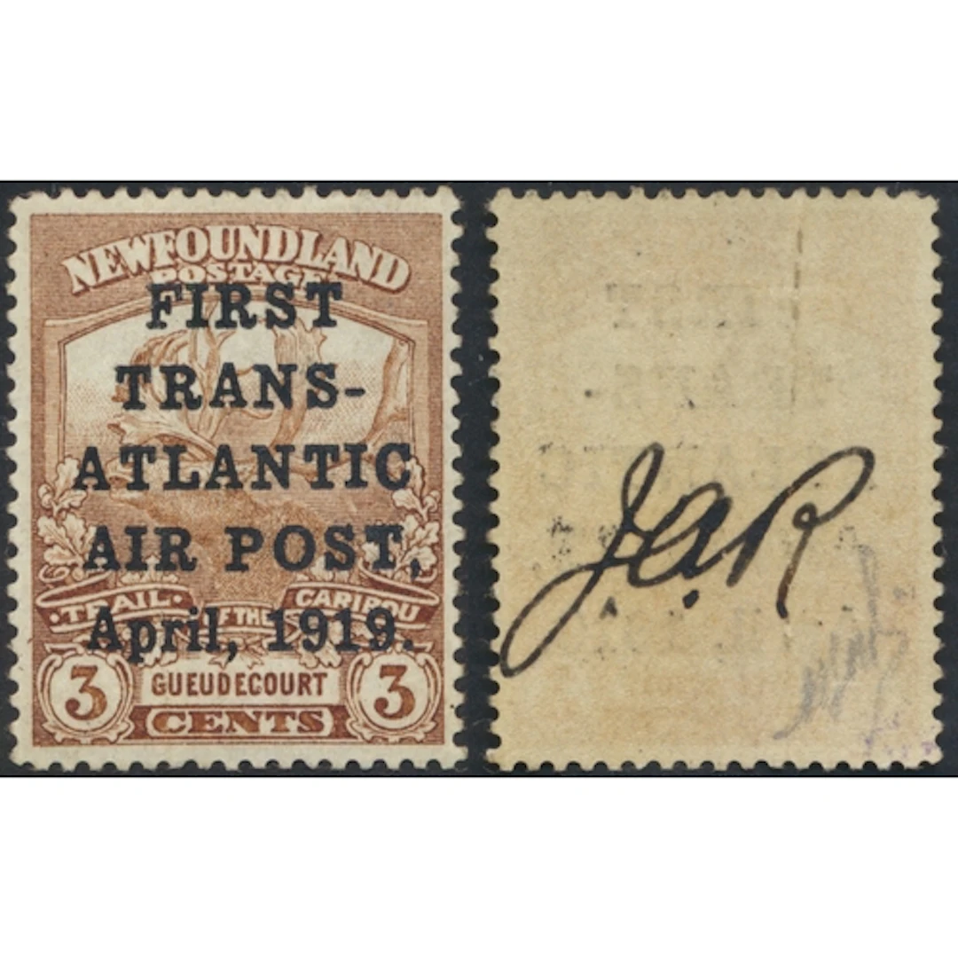 Newfoundland. 1919 Air 3c brown ovptd 'First Trans-Atlantic ...