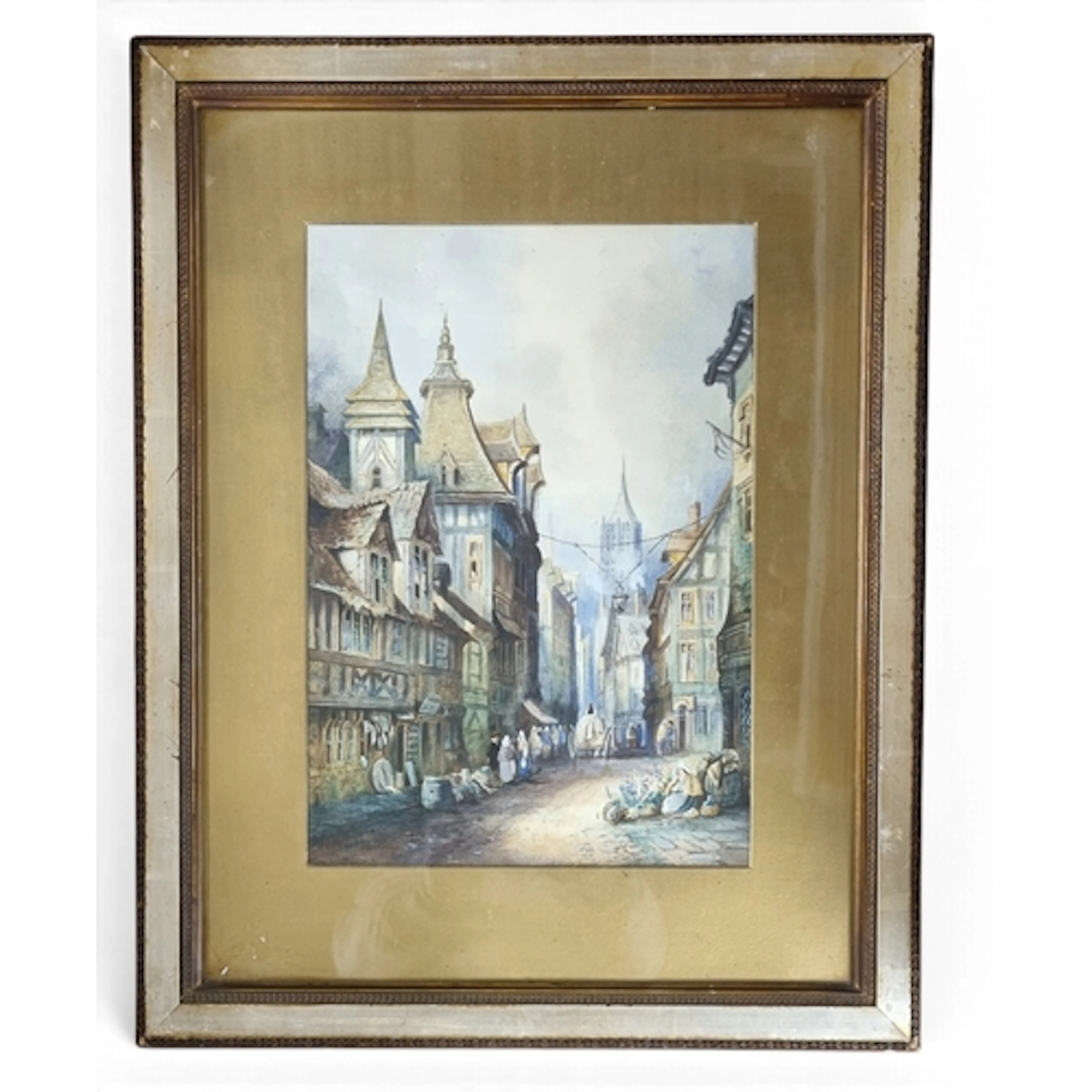 Henry Montague, a 19th Century Watercolour of a street scene...