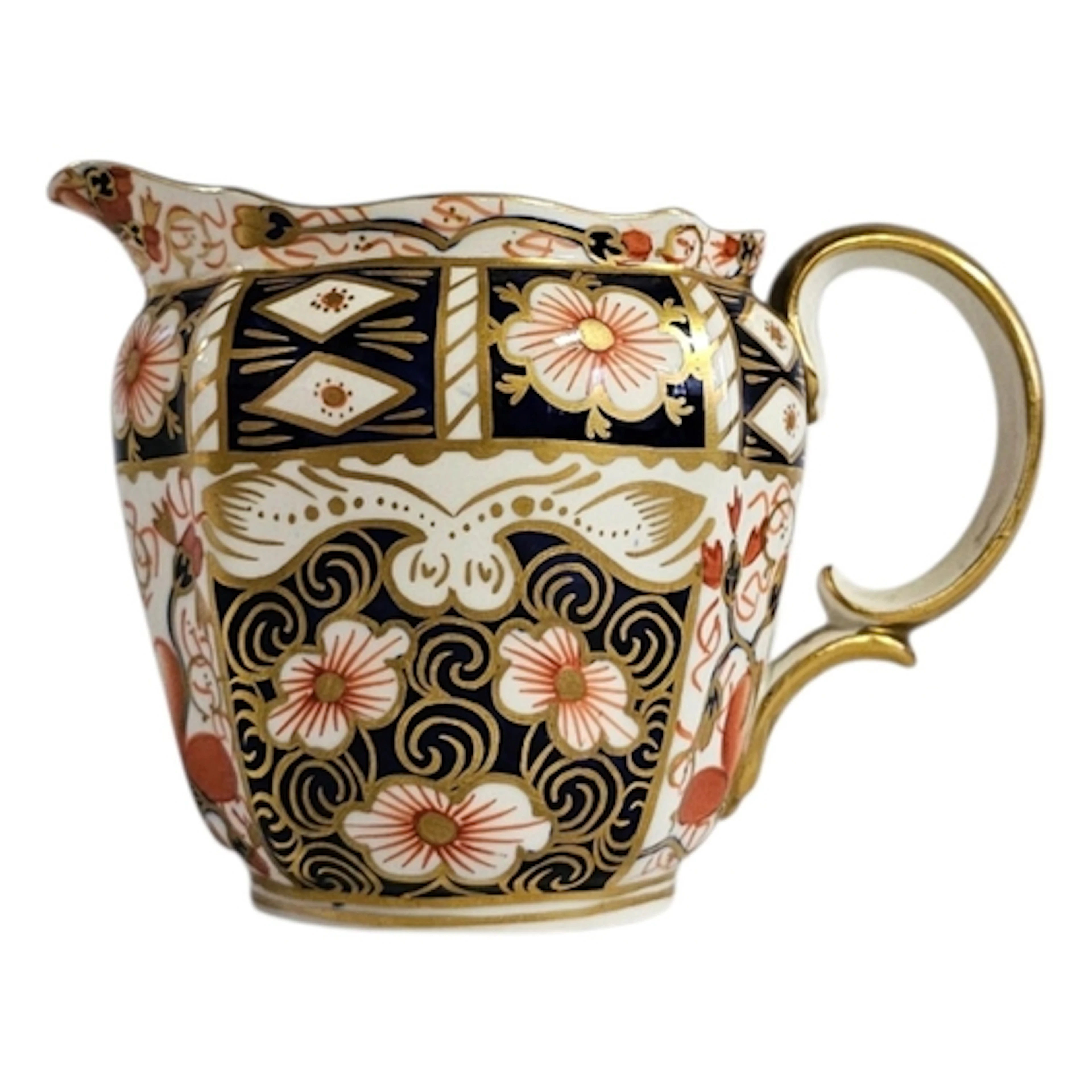 ROYAL CROWN DERBY, A 1920’S PORCELAIN CREAM JUG Imari palett...
