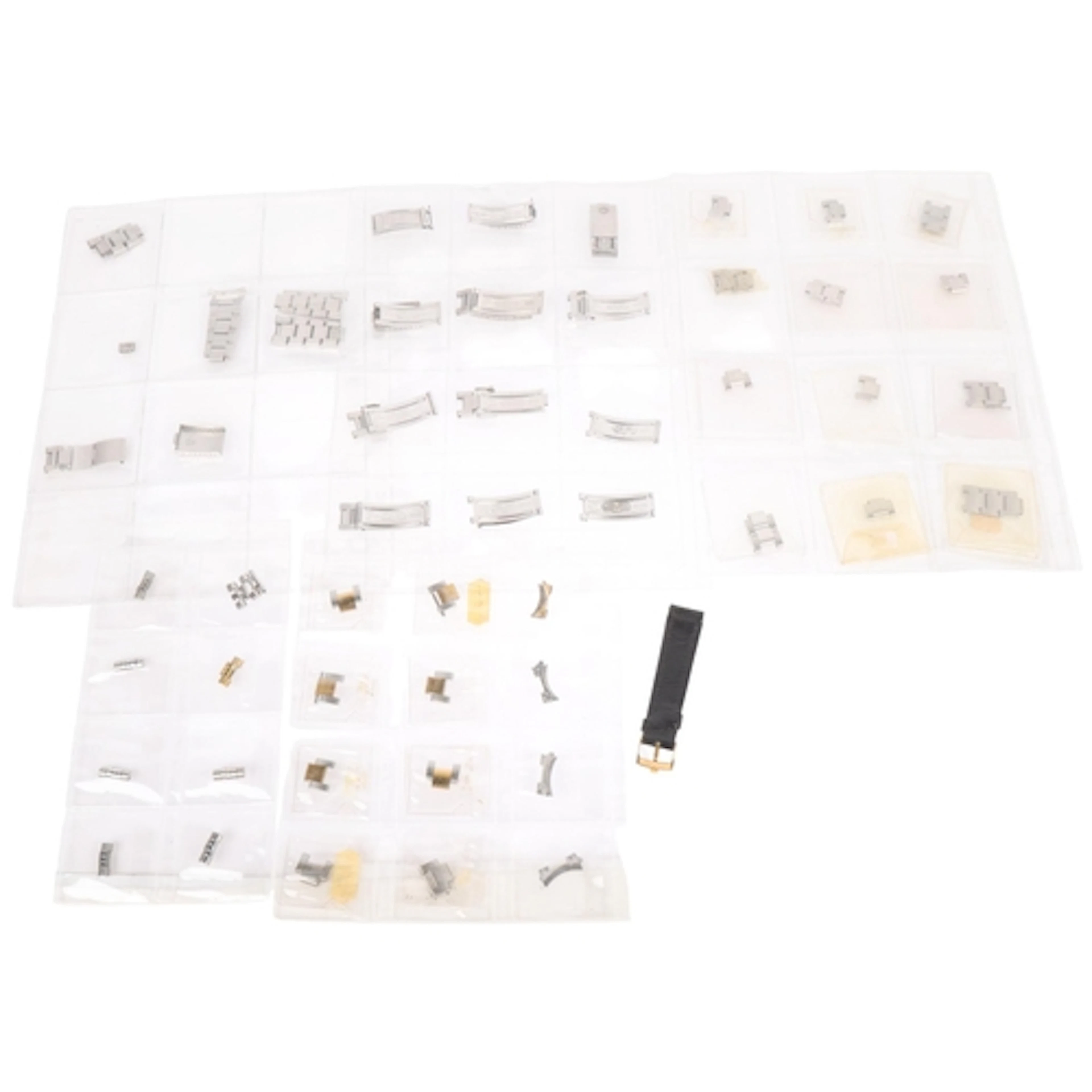 ROLEX - various watch parts, including spare links, folding ...