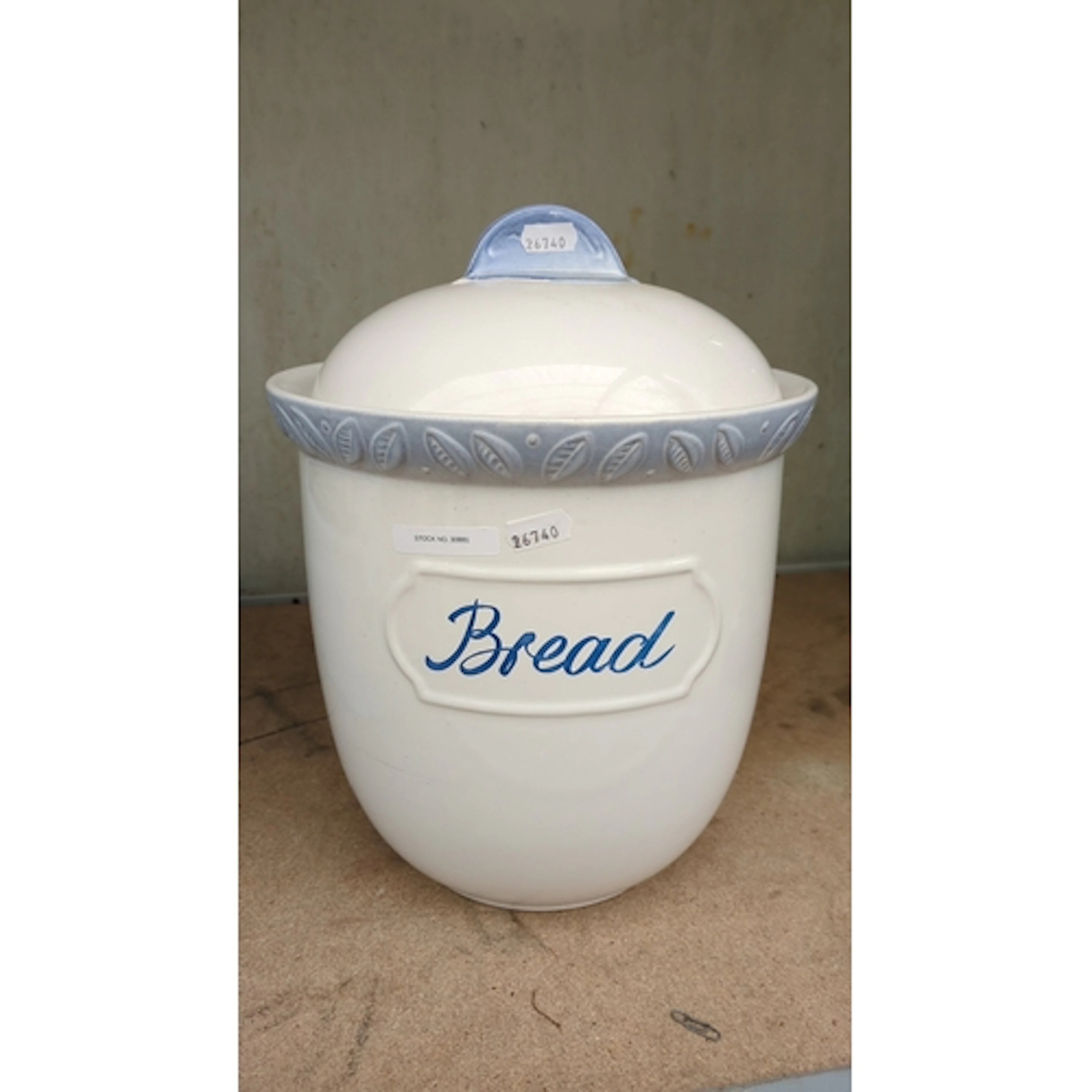 Scheurich, Germany—glazed ceramic bread crock and cover