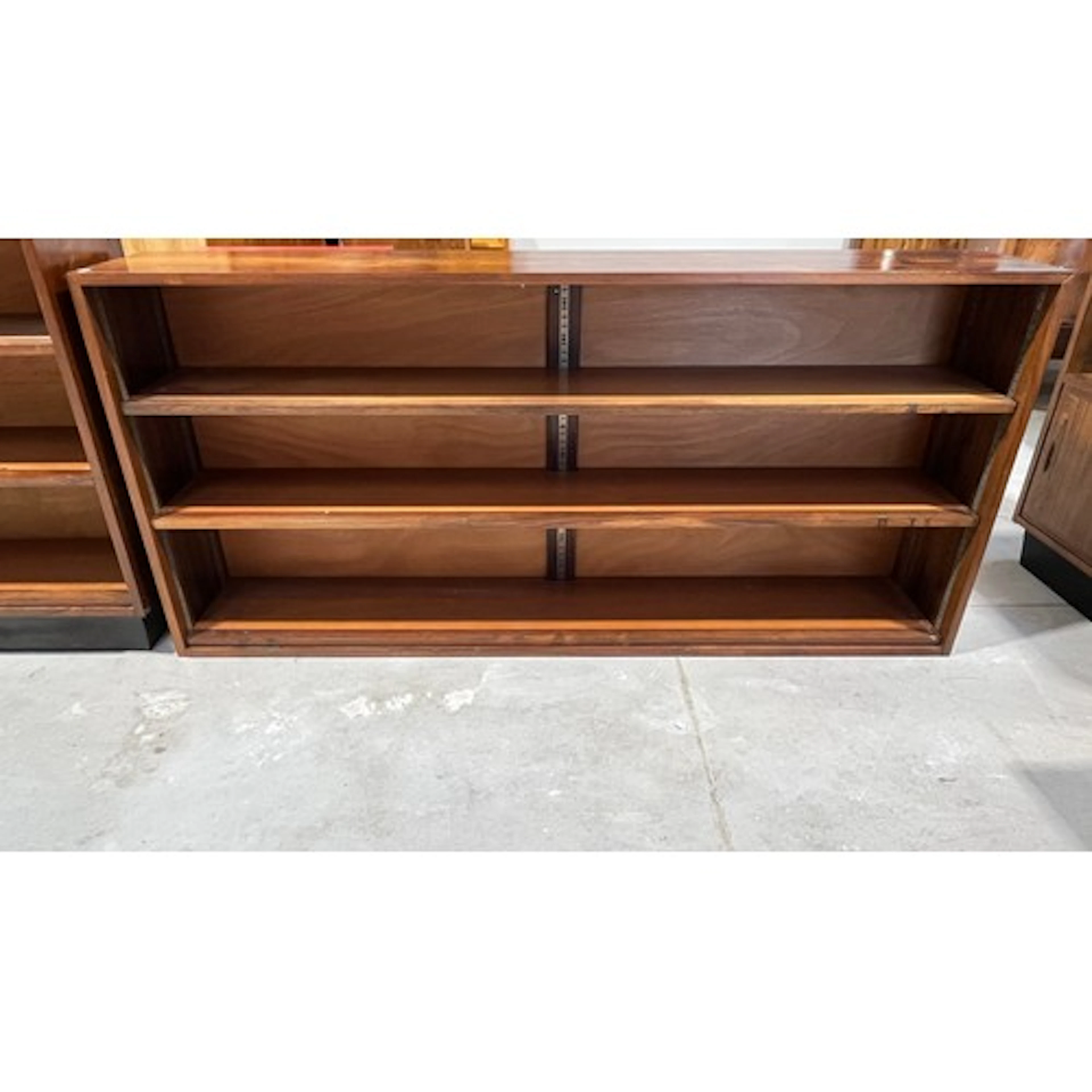 Late 20th century teak open bookcase with rectangular adjust...
