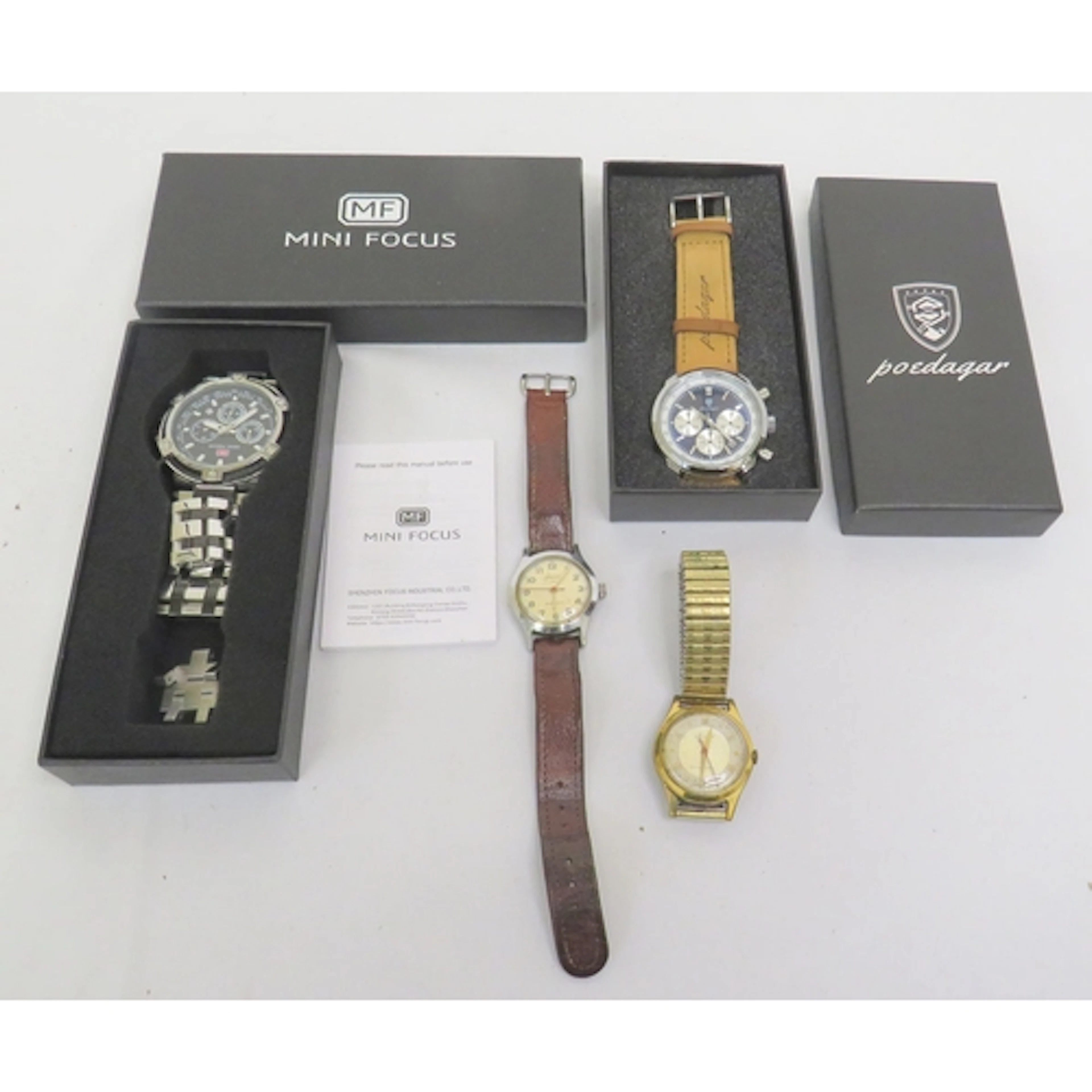 Gents Heavy Multi Dial Mini Focus Watch with instruction boo...
