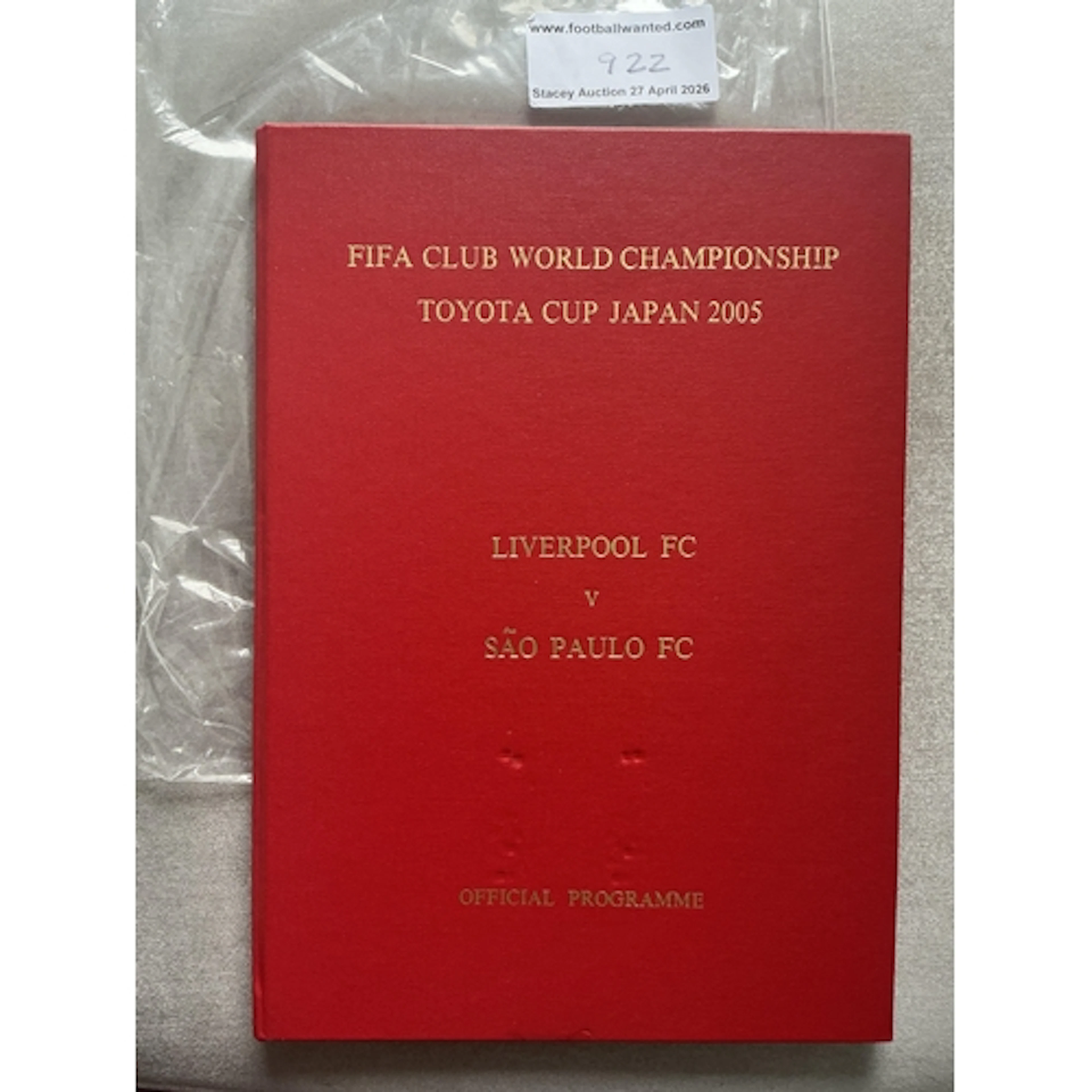 2005 Sau Paulo v Liverpool Hardback Football Programme: FIFA...